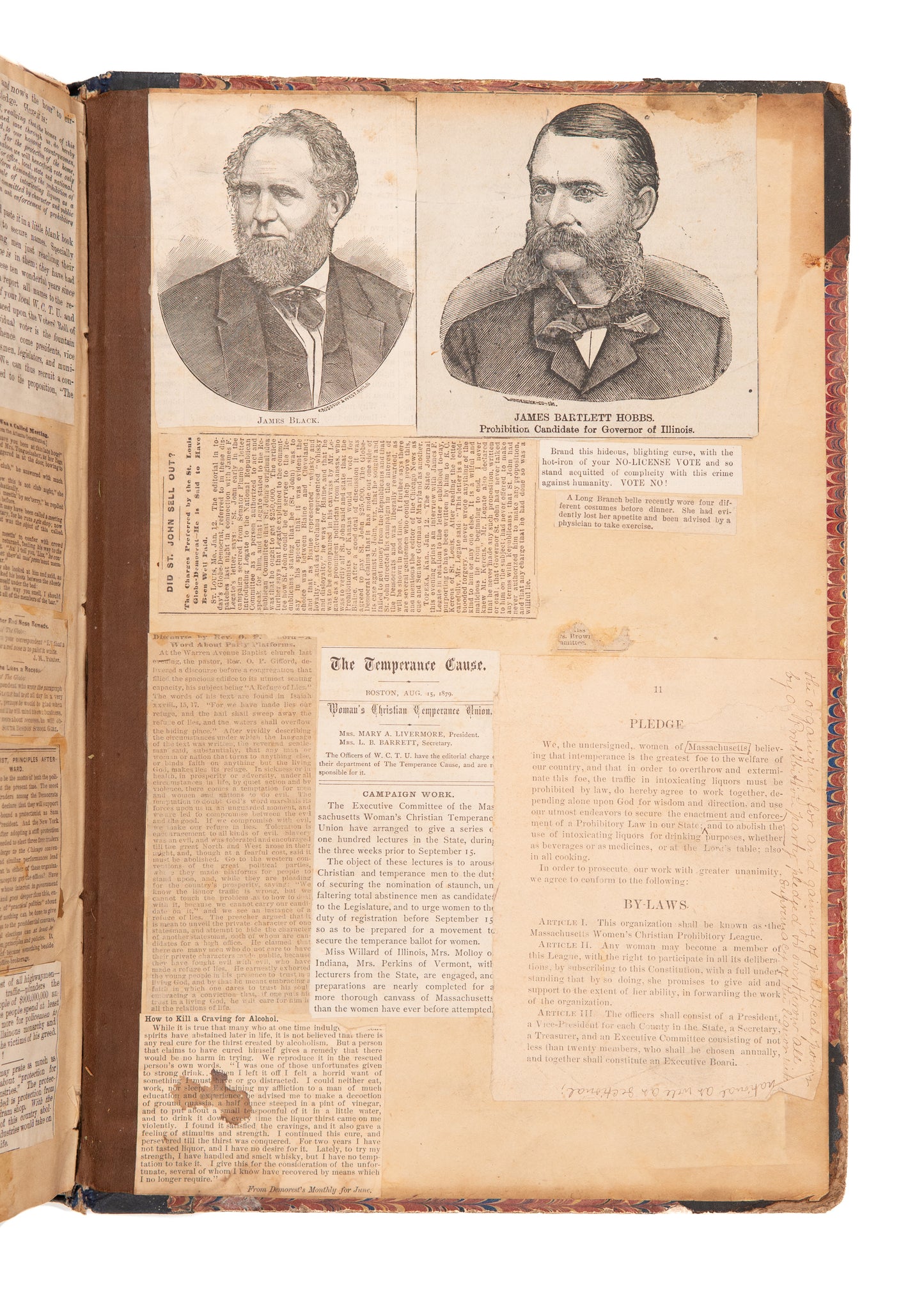 1880 TEMPERANCE - PROHIBITION. Massive Scrapbook with Prohibition Party Broadsides, Letters, &c.