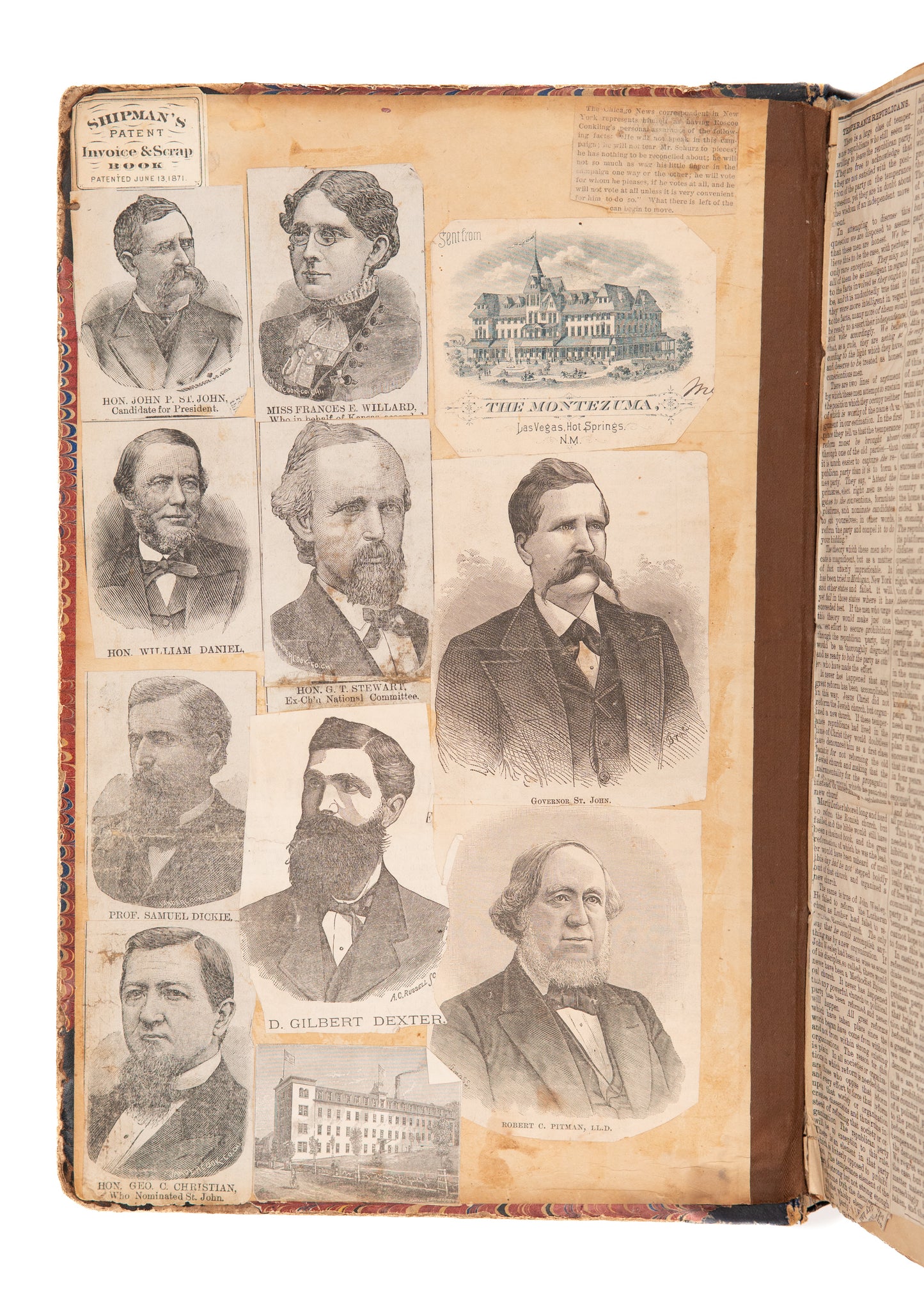 1880 TEMPERANCE - PROHIBITION. Massive Scrapbook with Prohibition Party Broadsides, Letters, &c.