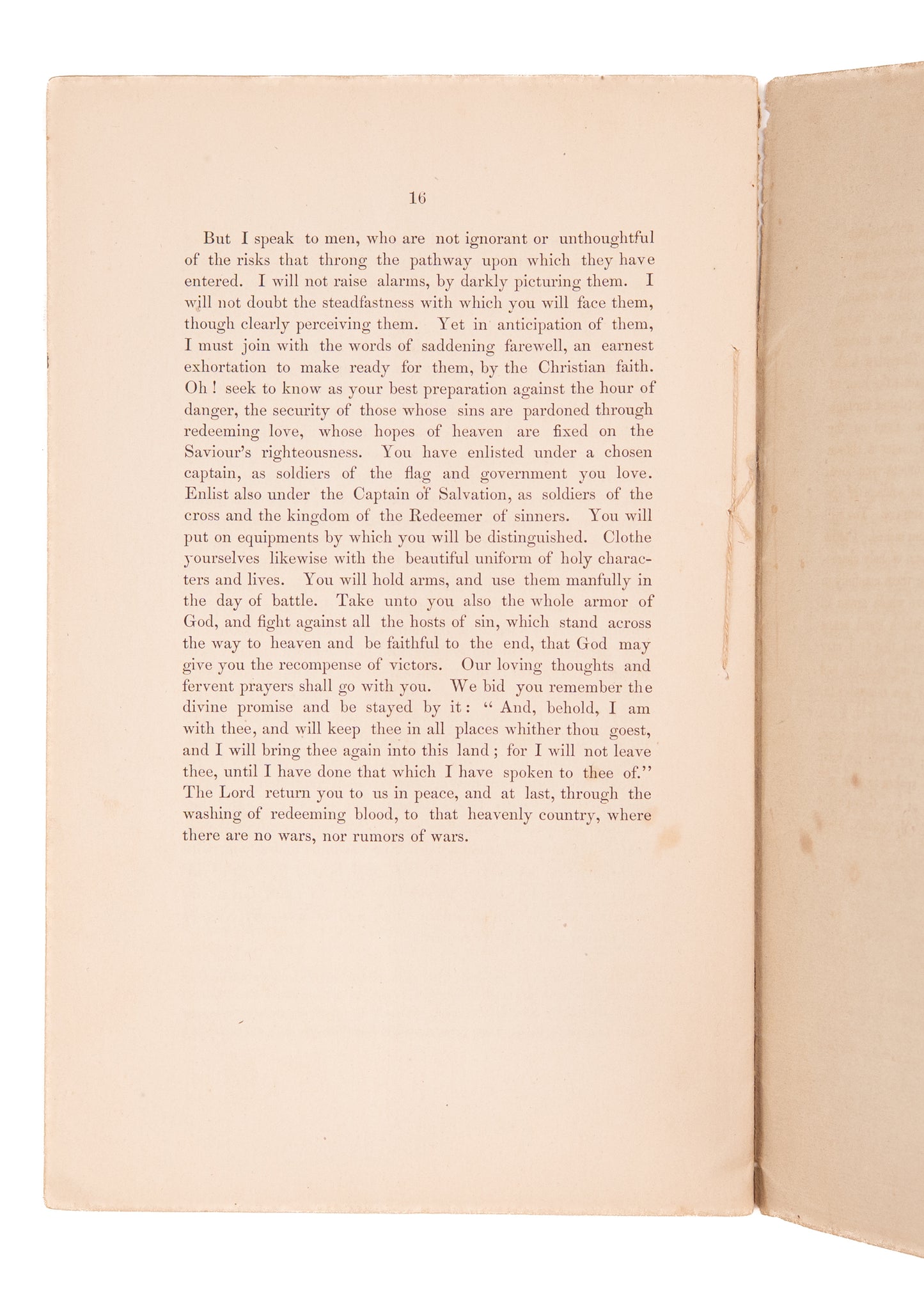 1861 CIVIL WAR. Sermon w/ One of the First Charges Issued to Mustered Soldiers - April 21st, 1861