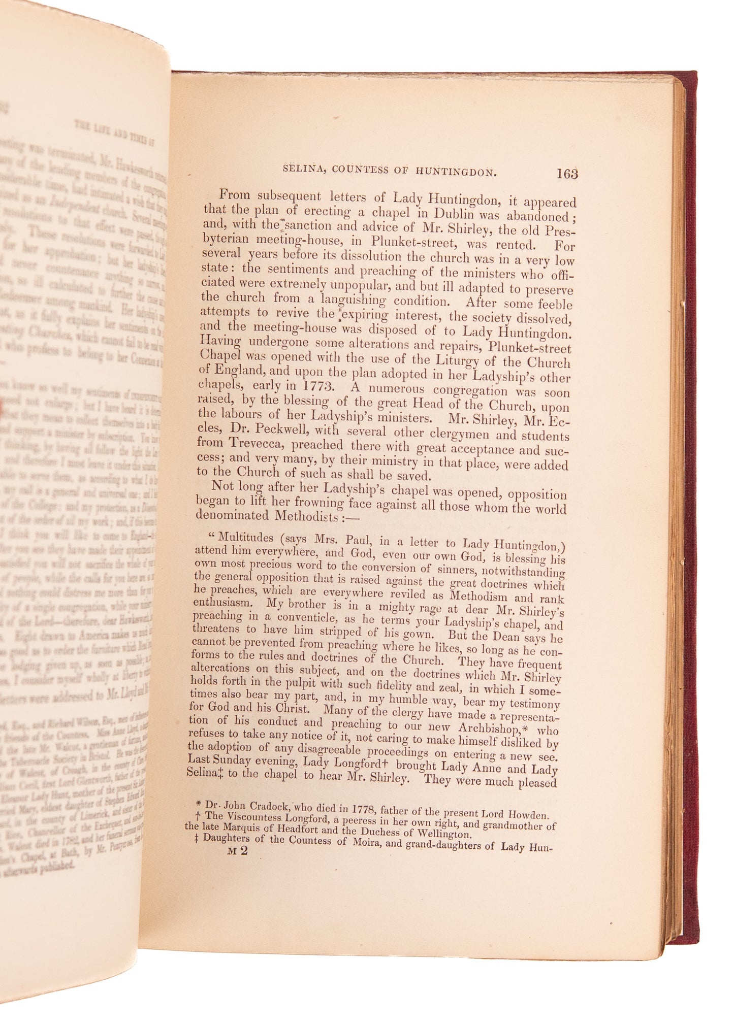1844 SELINA COUNTESS OF HUNTINGDON. Superb Biography of the Financier of George Whitefield and John Wesley.