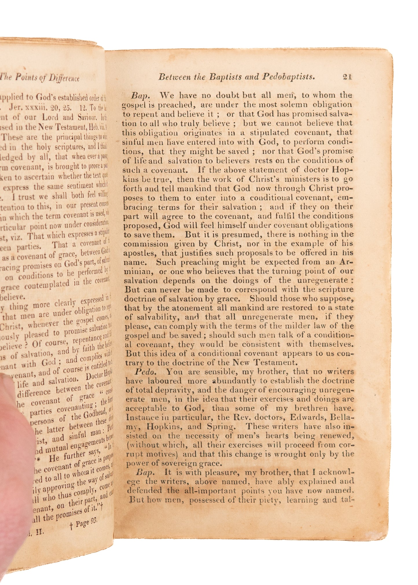 1815 CALEB BLOOD. Rare Baptist - Principal Difference Between the Baptists and Pedobaptists.