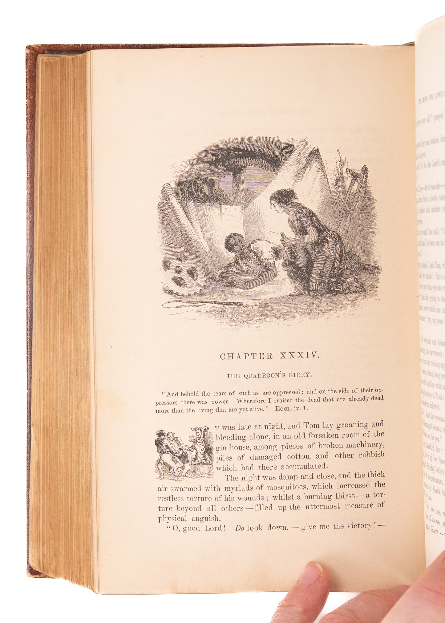 1853 HARRIET BEECHER STOWE. Uncle Tom's Cabin. First Illustrated Edition in Attractive Leather Binding.