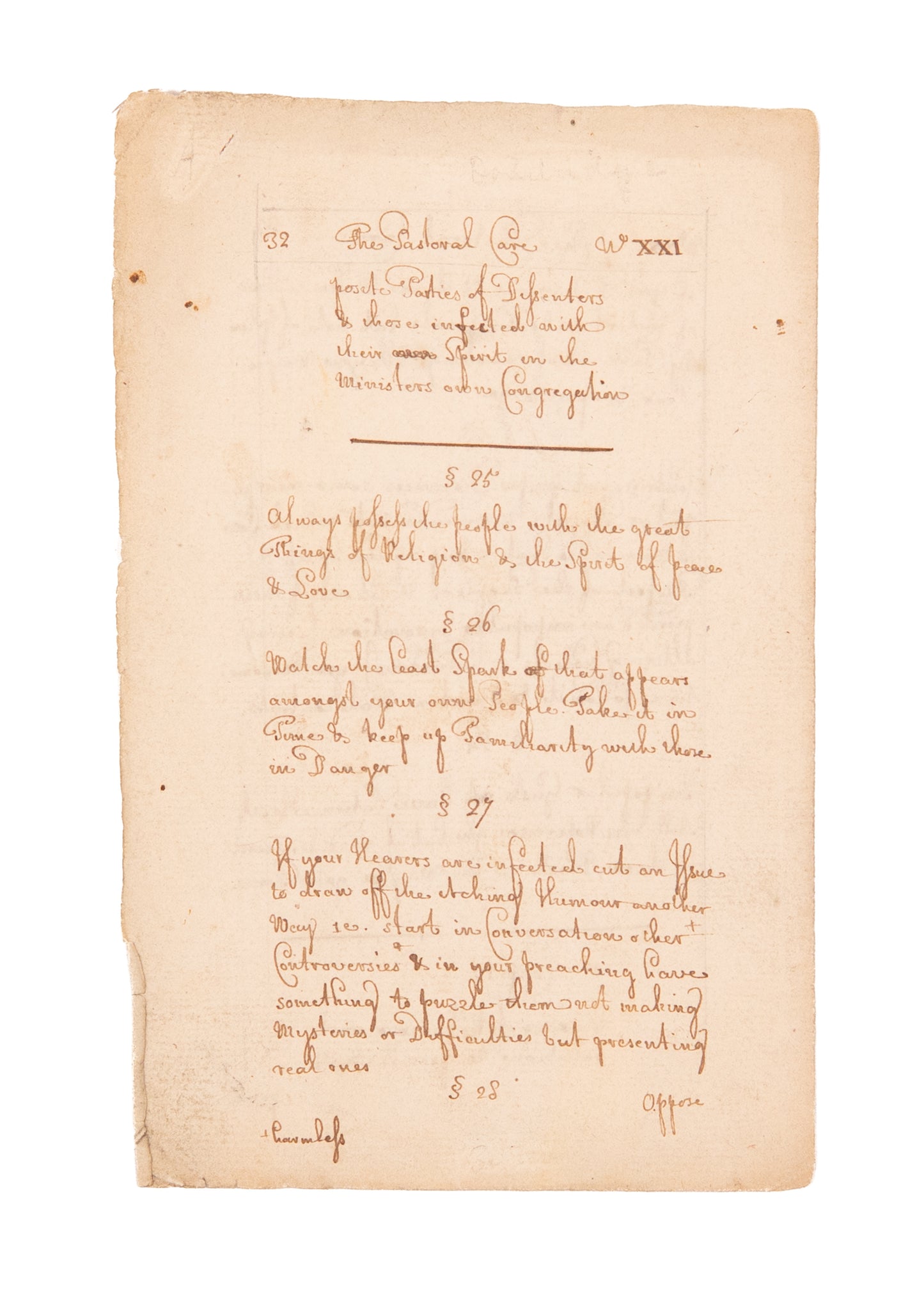 1735 PHILIP DODDRIDGE. Unpublished MSs on Preaching and Pastoral Ministry.