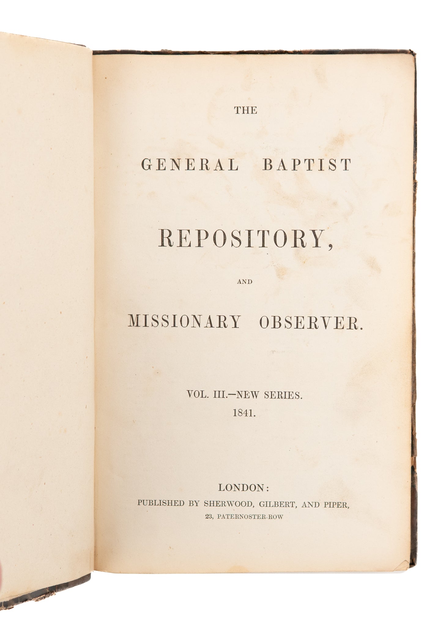 1841 BAPTIST MAG & MISSIONARY OBSERVER. Baptist History, Jewish Missions, Revivals & Prayer Meetings.