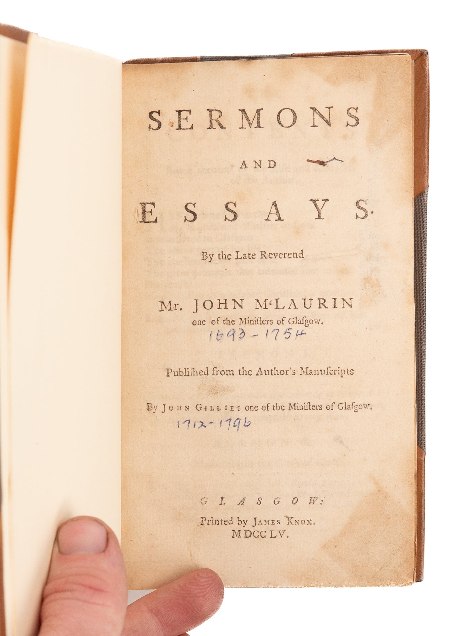 1755 JOHN M'LAURIN. Sermons of George Whitefield's Scottish Co-Revivalist. First Edition.