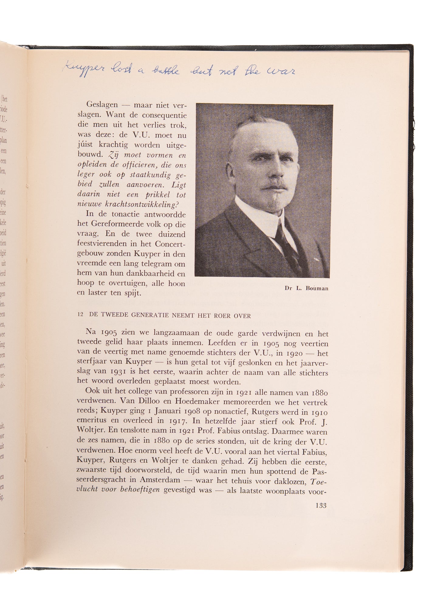 1955 CORNELIUS VAN TIL. Presentation Copy of History of Abraham Kuyper & Free University.
