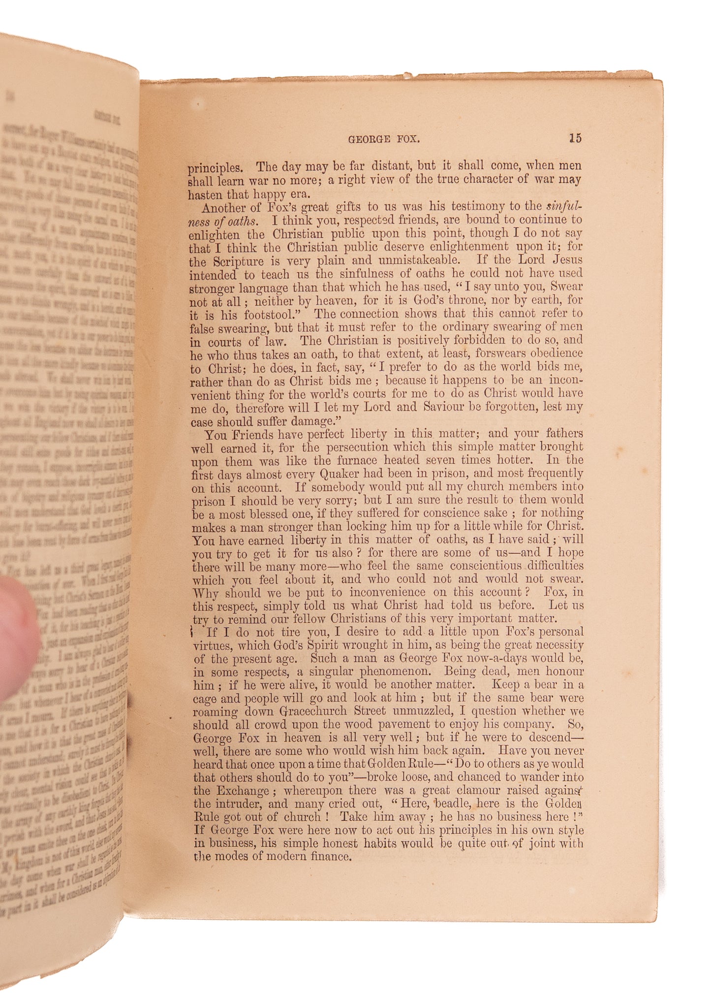1866 C. H. SPURGEON. Lecture on George Fox before the Society of Friends. Very Rare.