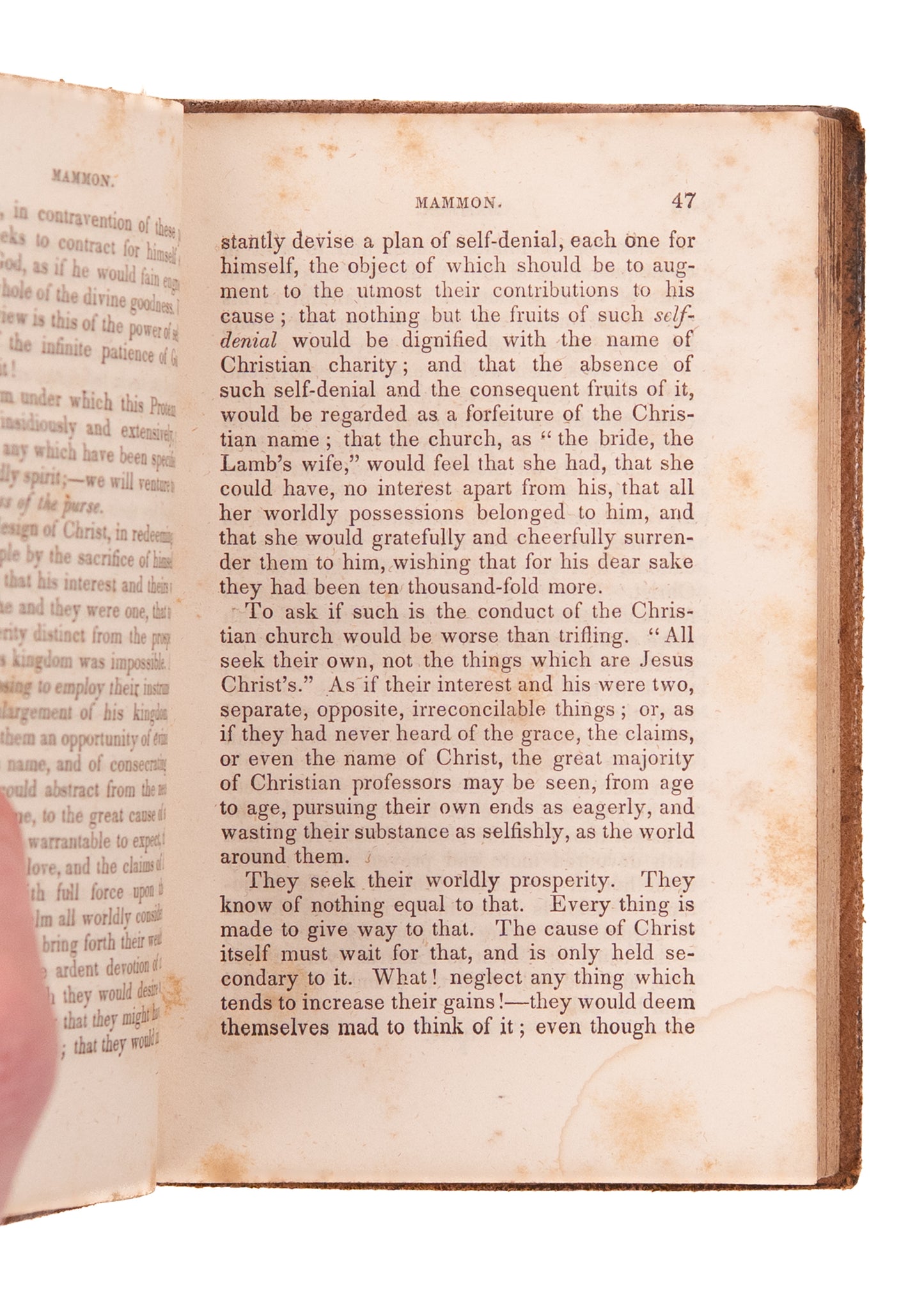 1844 JOHN HARRIS. Mammon; Or, The Sin of Covetousness. With Original Autograph Letter.