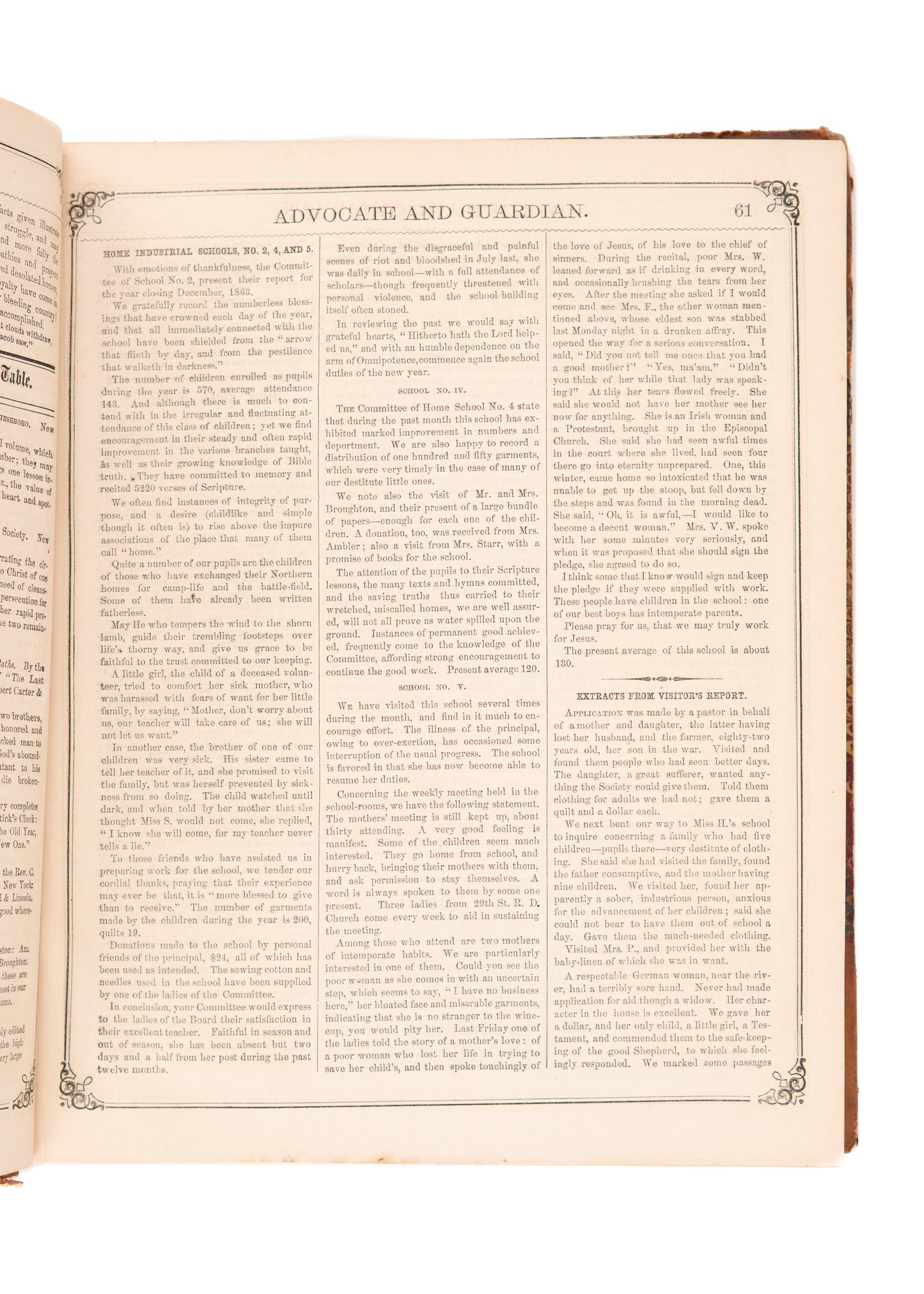 1864-1865 FEMALE GUARDIAN SOCIETY MAG. Civil War Widows, Prostitution, Work-Houses, Sex Trafficking, &c.
