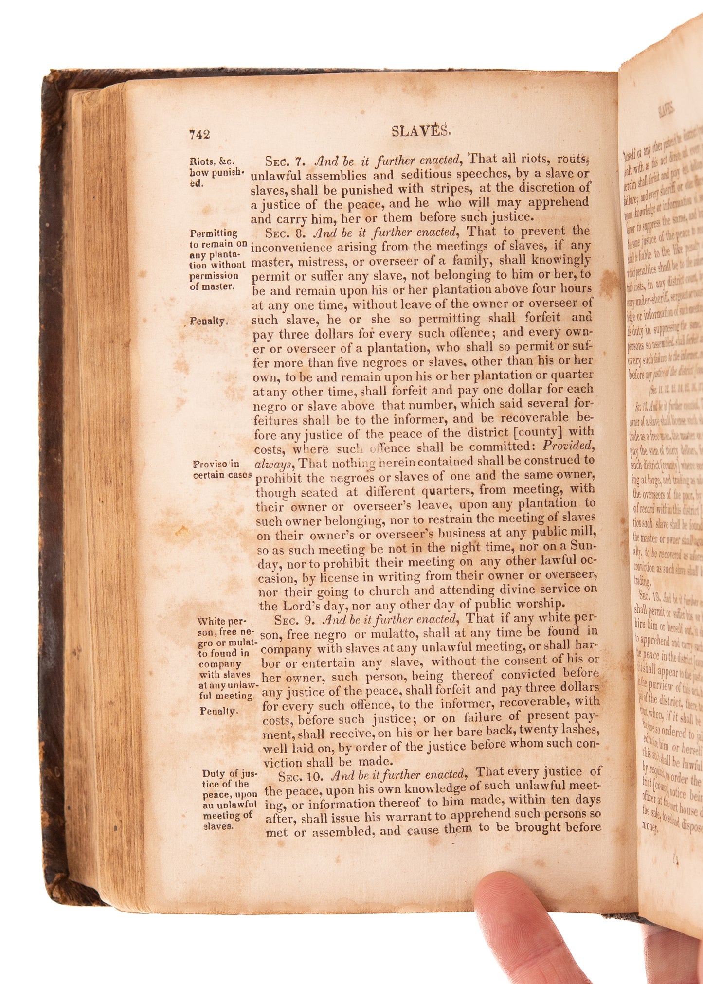 1825 MISSOURI SLAVE LAWS &c. First Edition of Laws of Missouri with Early Settler Provenance.