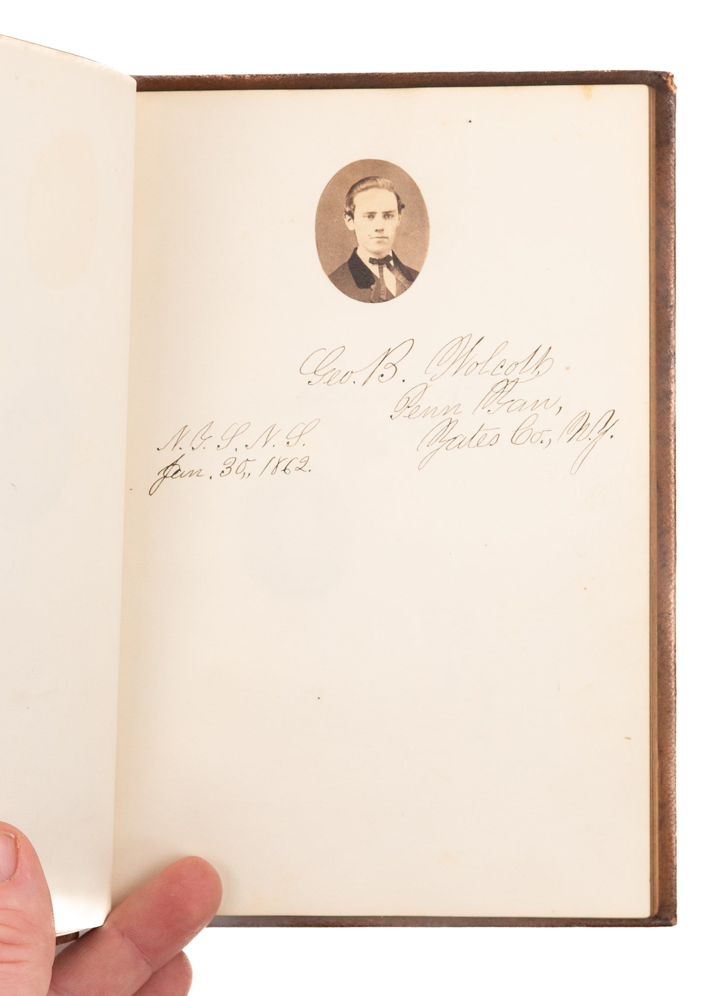 1860 CIVIL WAR & IWAKURA MISSION. Autograph & Photo Album of the "Normal School Company" of the Civil War.