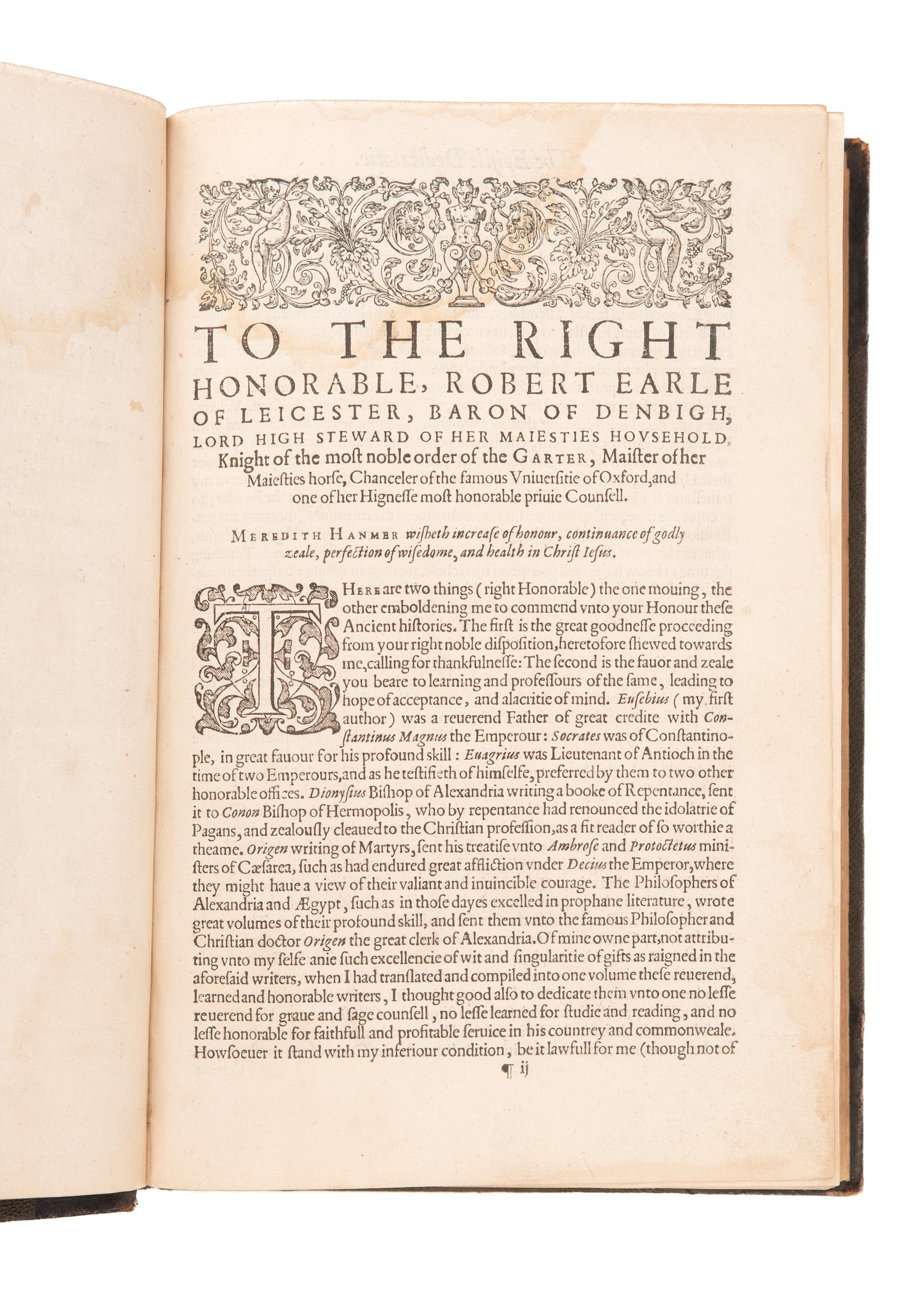 1607 EUSEBIUS, SOCRATES, &c. The Ancient Ecclesiastical Histories of the First Six Centuries. Nice!