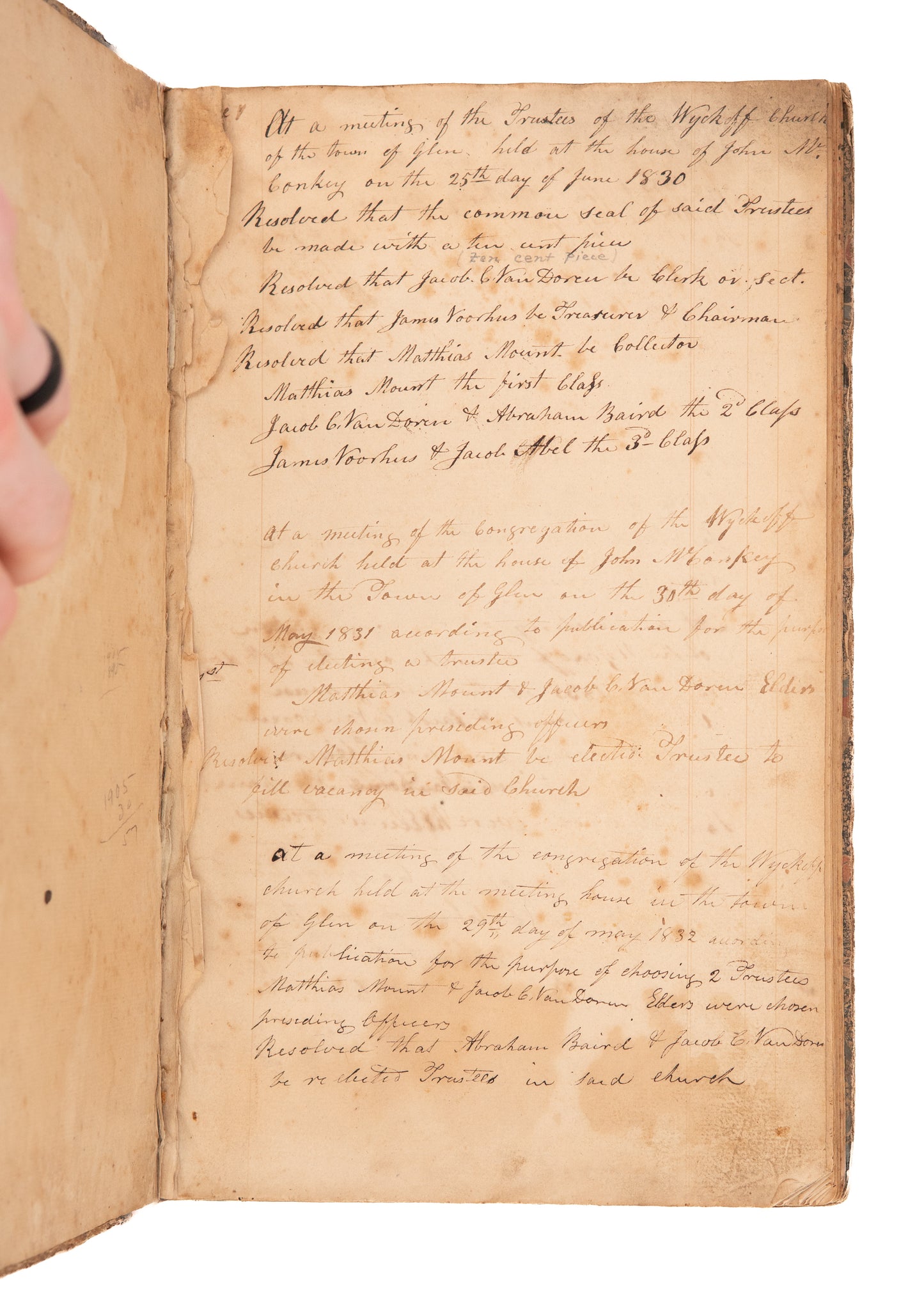 1830-1899 TRUE DUTCH REFORMED CHURCH. Original Church Founding Documents, &c.
