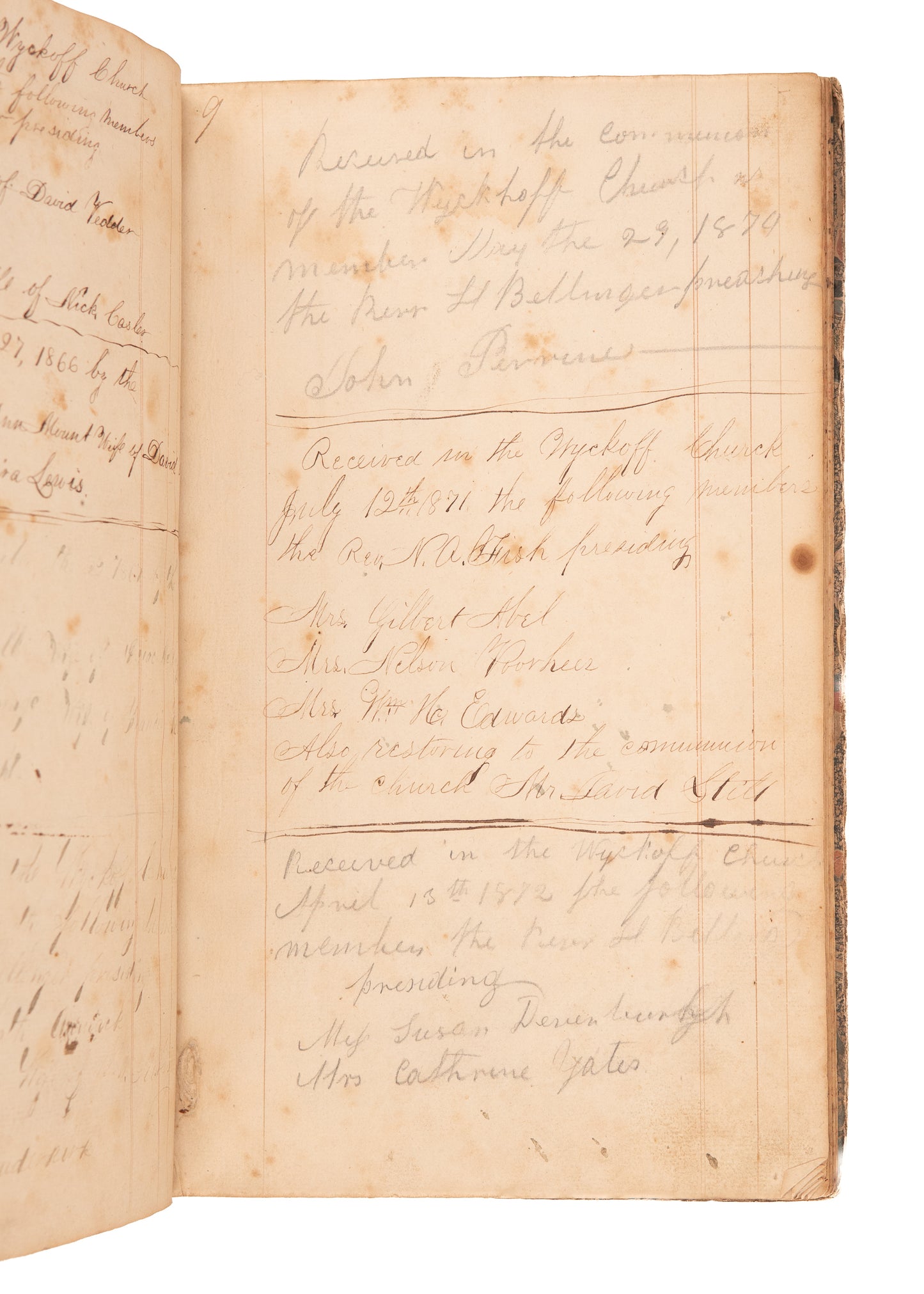 1830-1899 TRUE DUTCH REFORMED CHURCH. Original Church Founding Documents, &c.