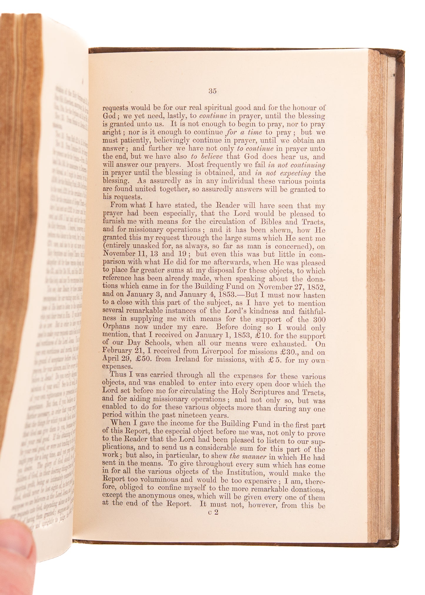 1850-1855 GEORGE MULLER. Six Finely Preserved Annual Reports for Ashley Down Orphanage.