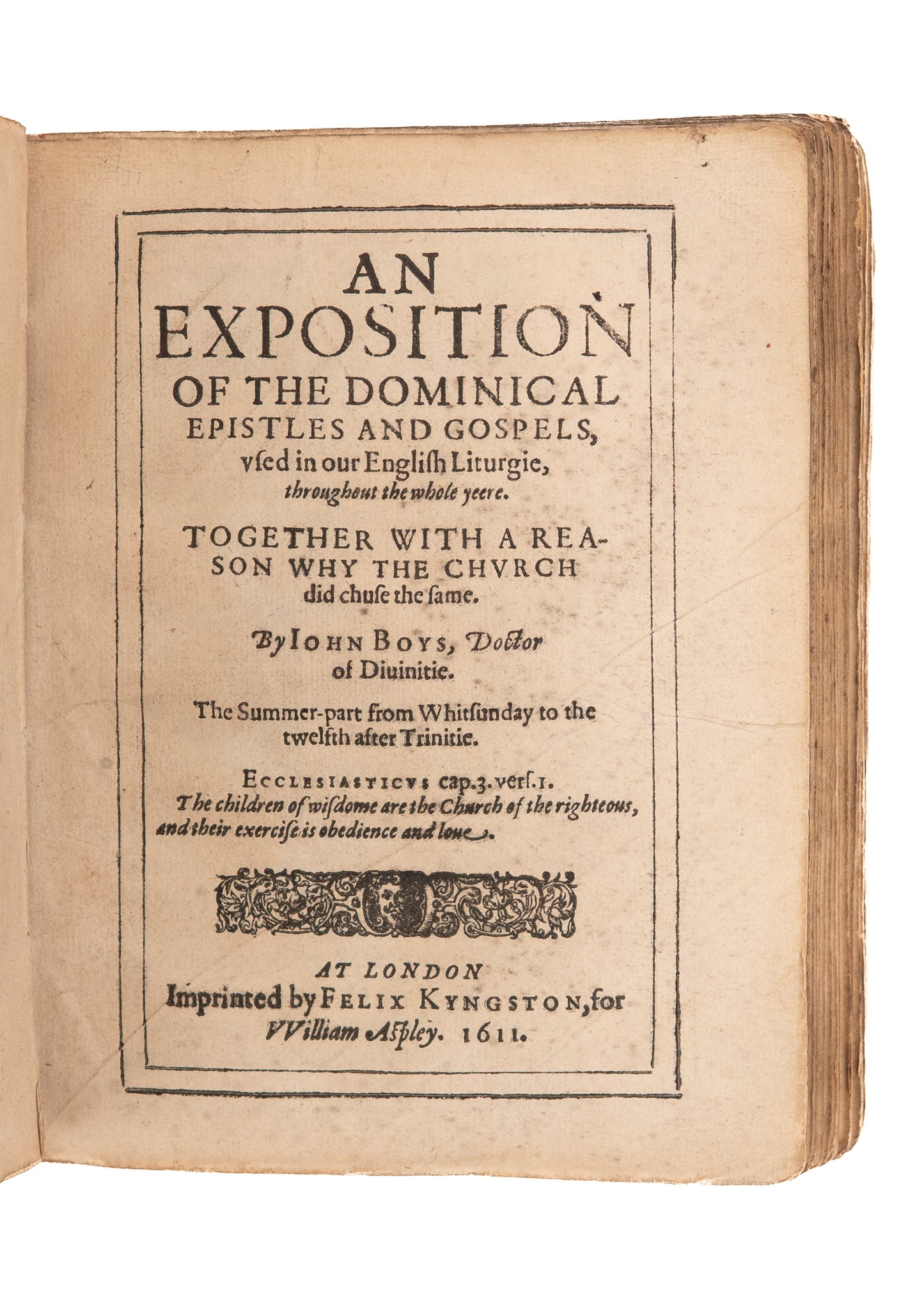 1611-1613 JOHN BOYS. Puritan Exposition of Psalms, Epistles ,and Gospels. Spurgeon Recommended.