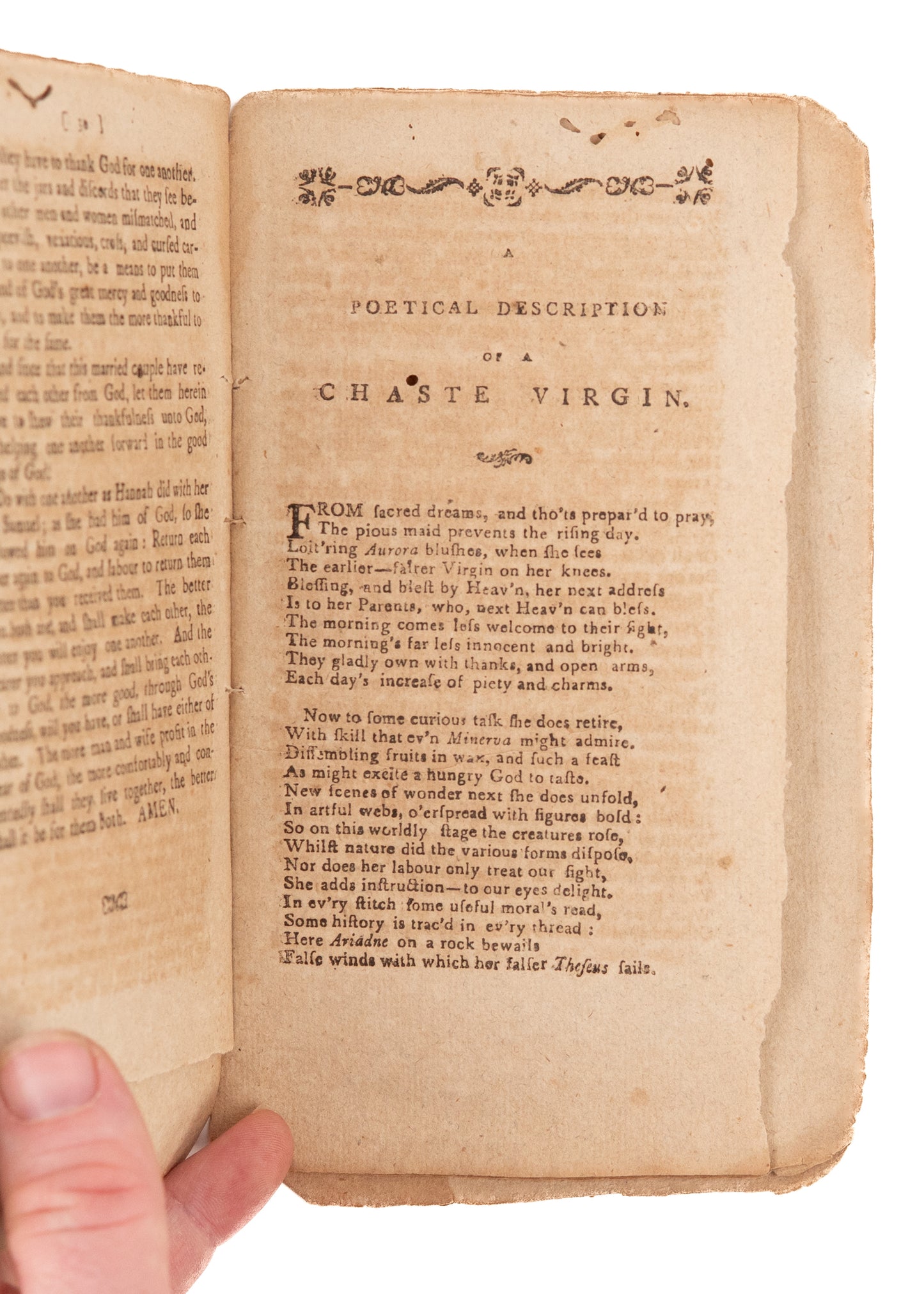 1796 ANONYMOUS. A Good Wife, God's Gift. The Chaste Virgin & Pious Widow. Very Scarce.