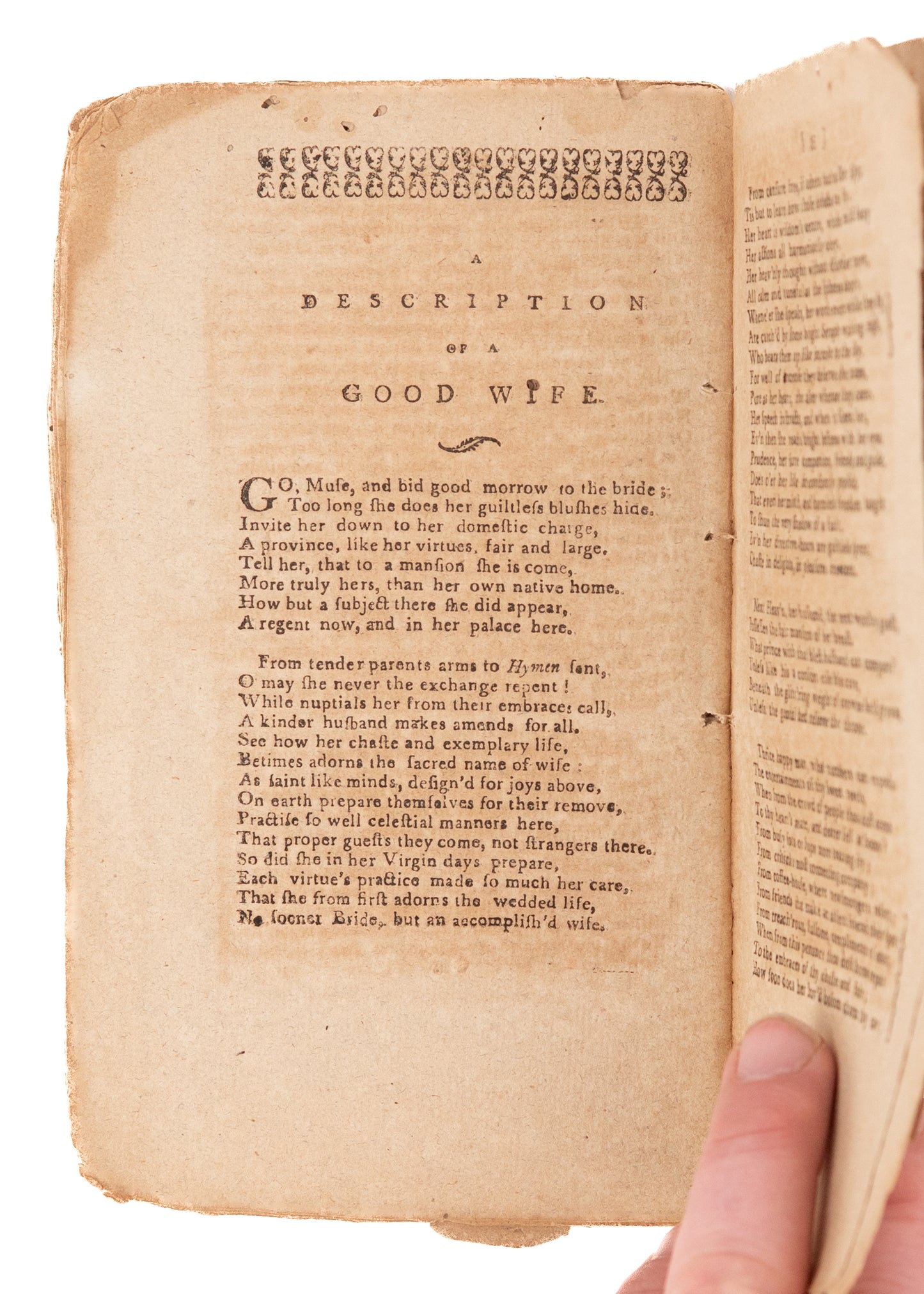 1796 ANONYMOUS. A Good Wife, God's Gift. The Chaste Virgin & Pious Widow. Very Scarce.