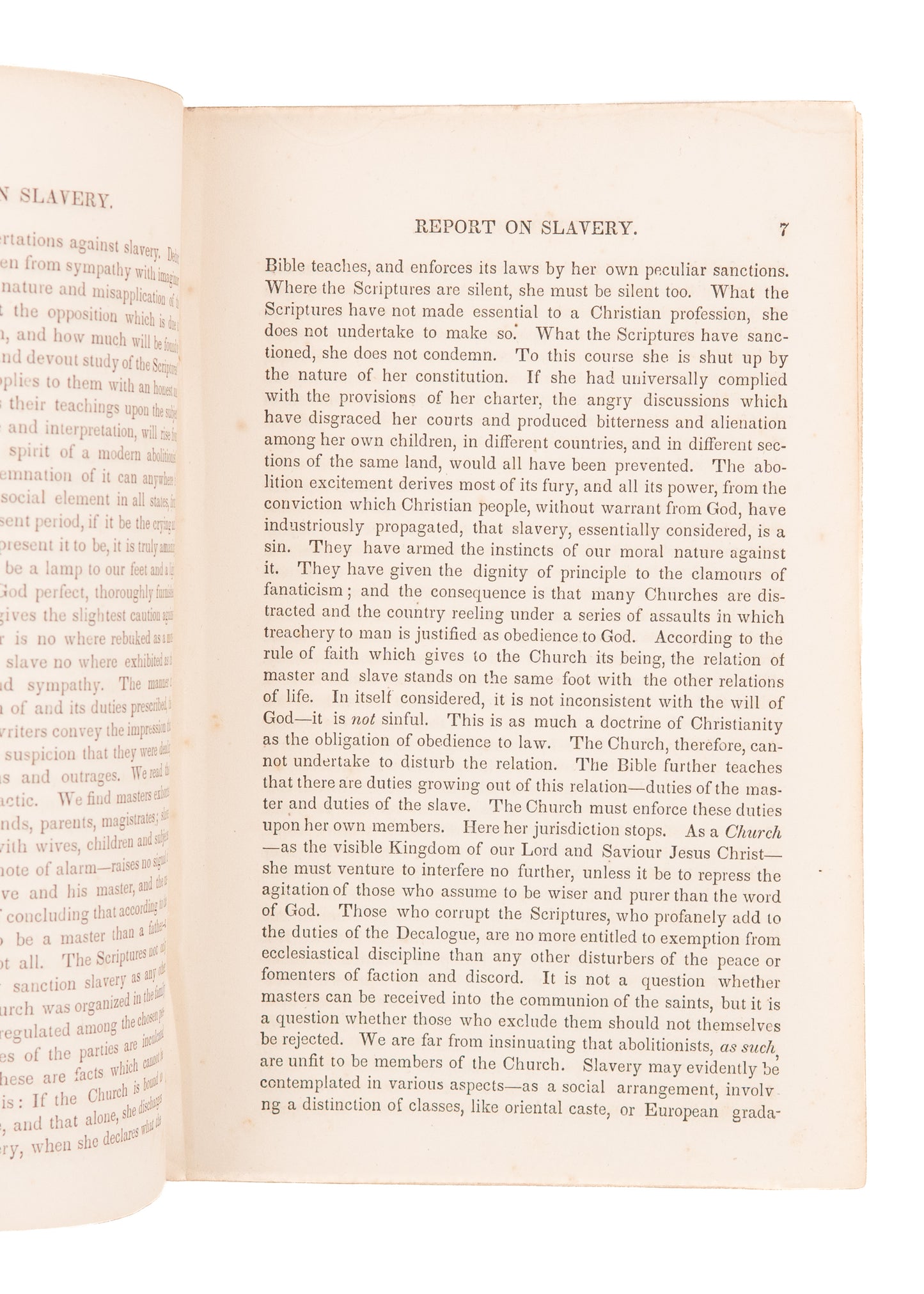 1852 J. H. THORNWELL. Report before South Carolina Presbytery on the Subject of Slavery.