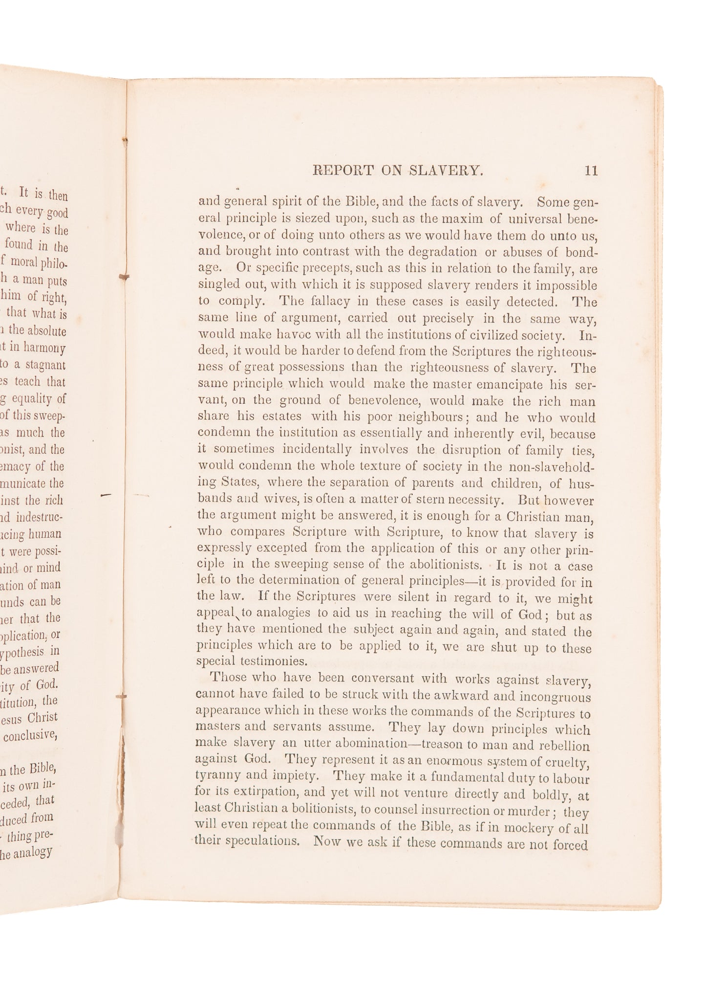 1852 J. H. THORNWELL. Report before South Carolina Presbytery on the Subject of Slavery.