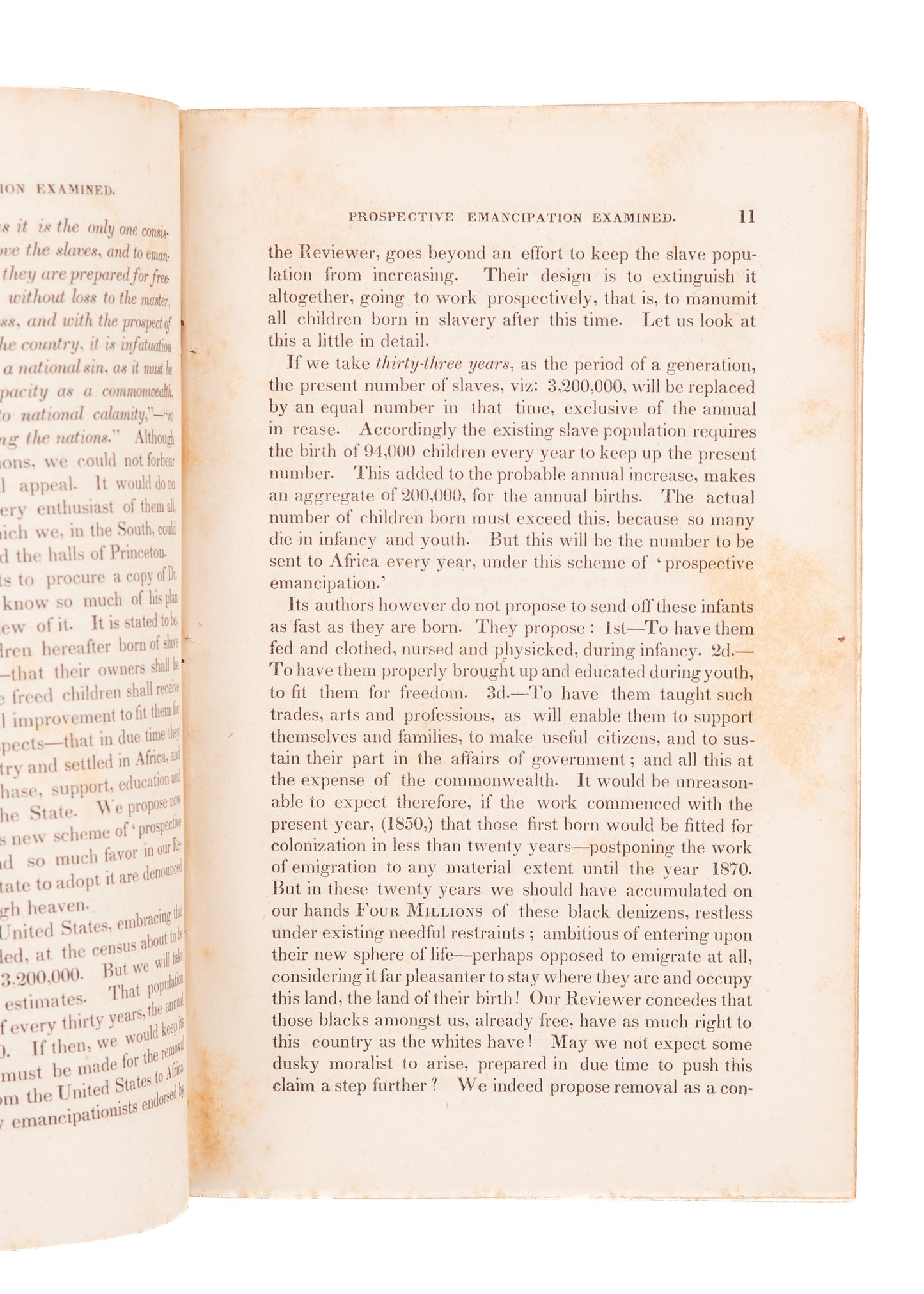 1850 ROBERT BRECKINRIDGE. A System of Prospective Emancipation. Kentucky Plan for Slavery.