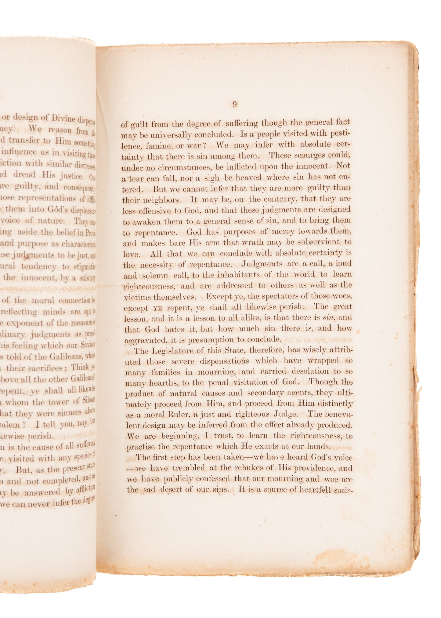 1854 J. H. THORNWELL. Judgements, A Call to Repentance. Yellow Fever Outbreak in Charlestown.