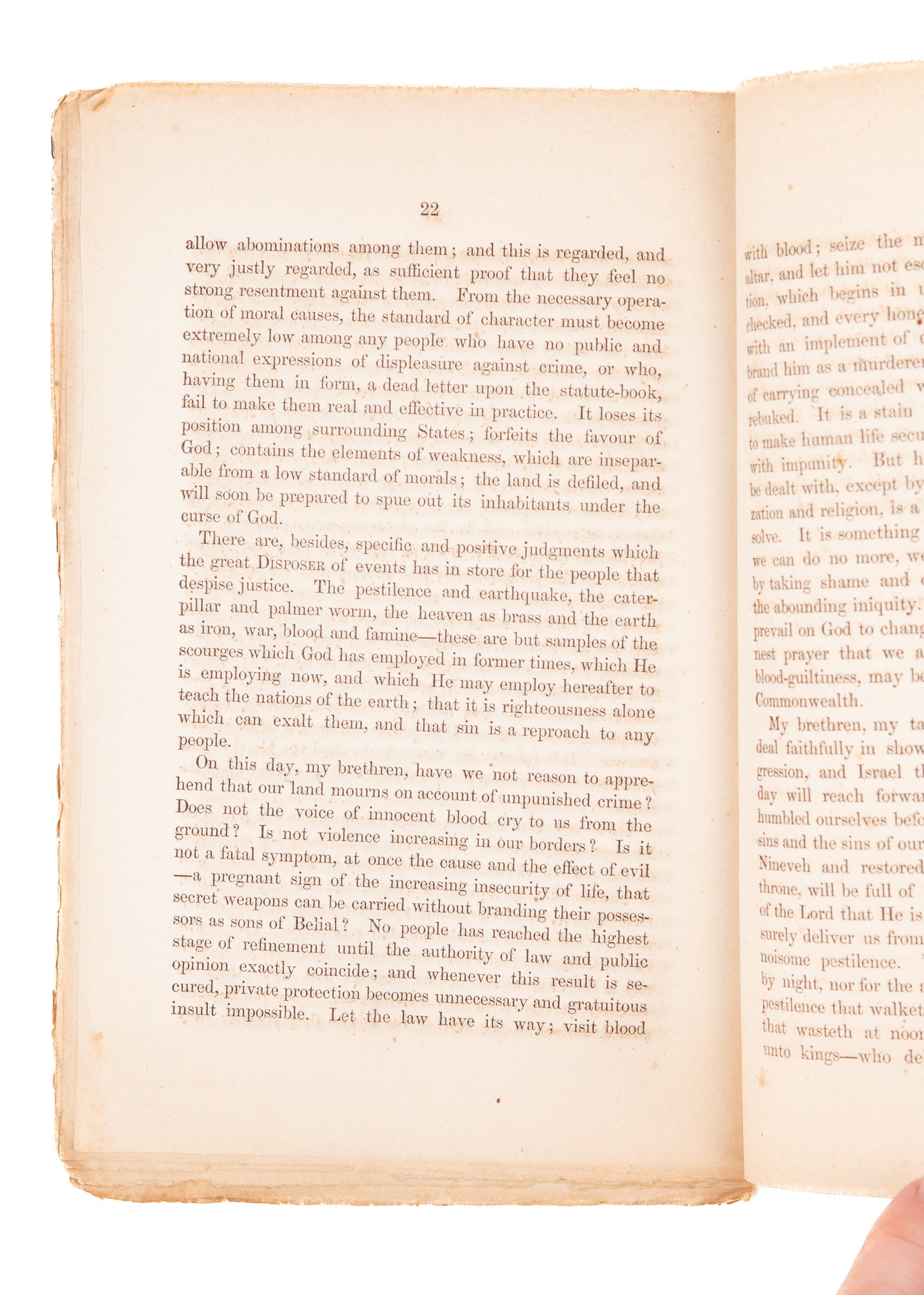 1854 J. H. THORNWELL. Judgements, A Call to Repentance. Yellow Fever Outbreak in Charlestown.