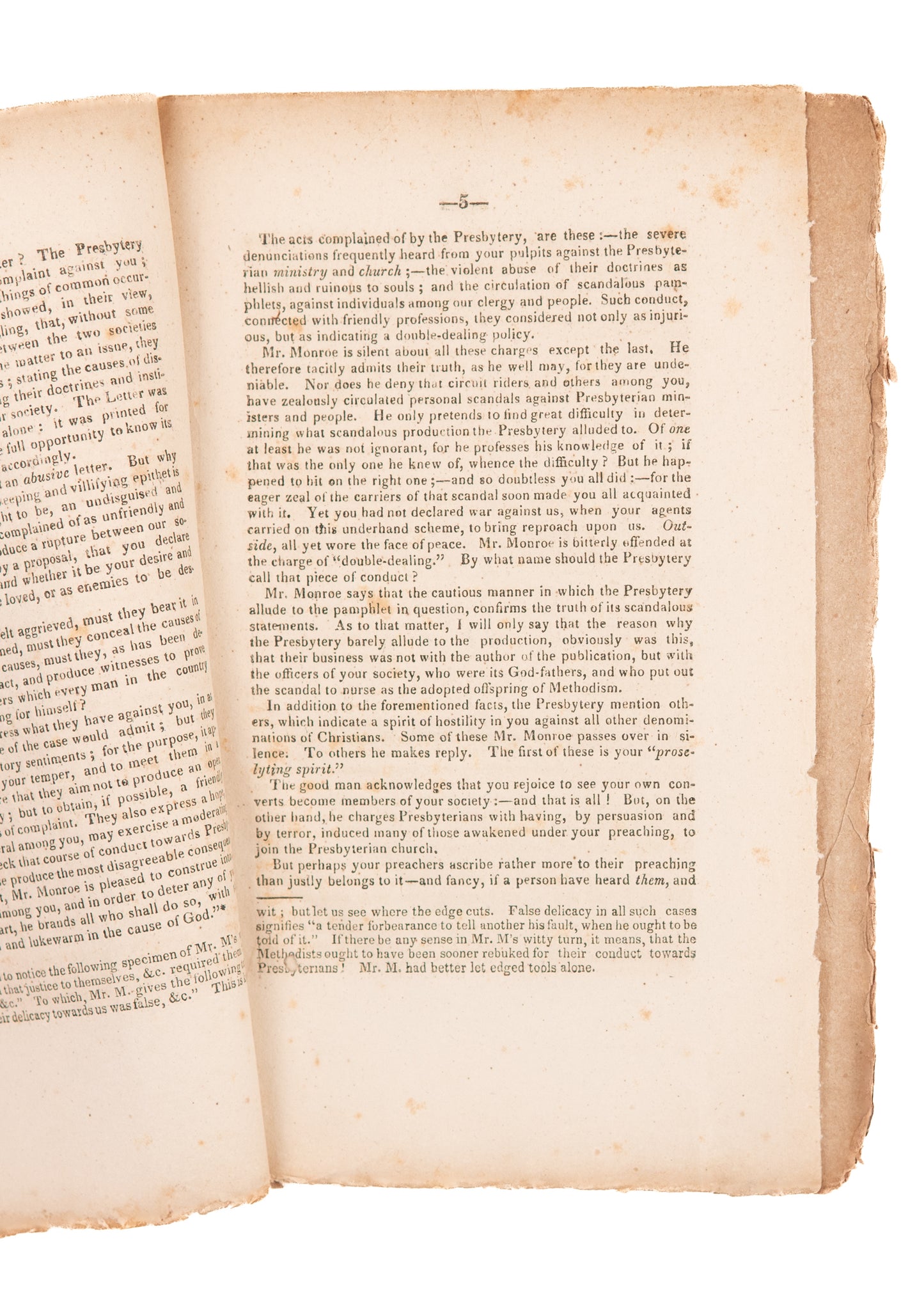 1828 ANONYMOUS. Letter to the Methodists of Central Virginia, Accusing them of Slander