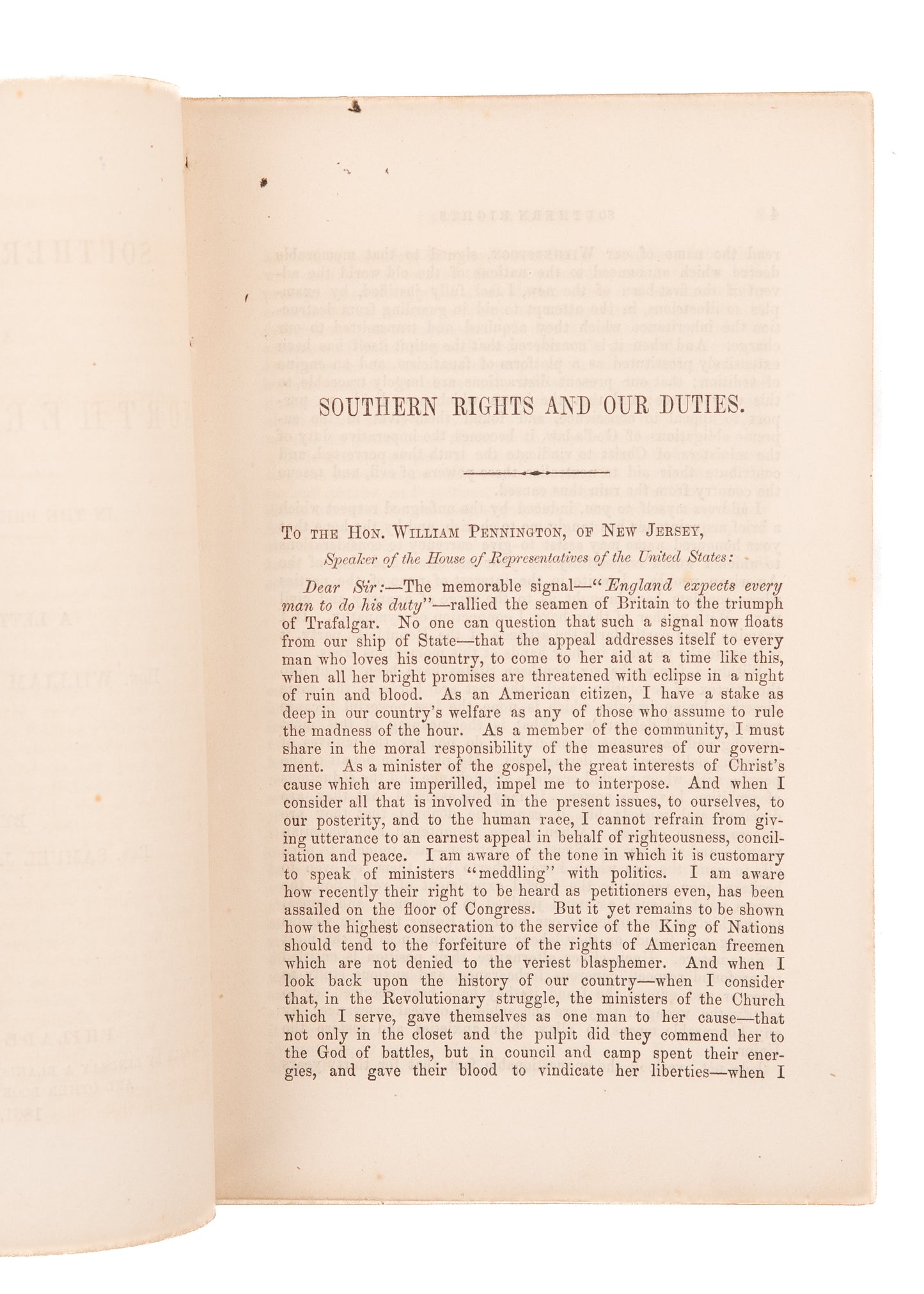 1861 SAMUEL J. BAIRD. Southern Rights and Northern Duties. Abolitionists South-Haters!