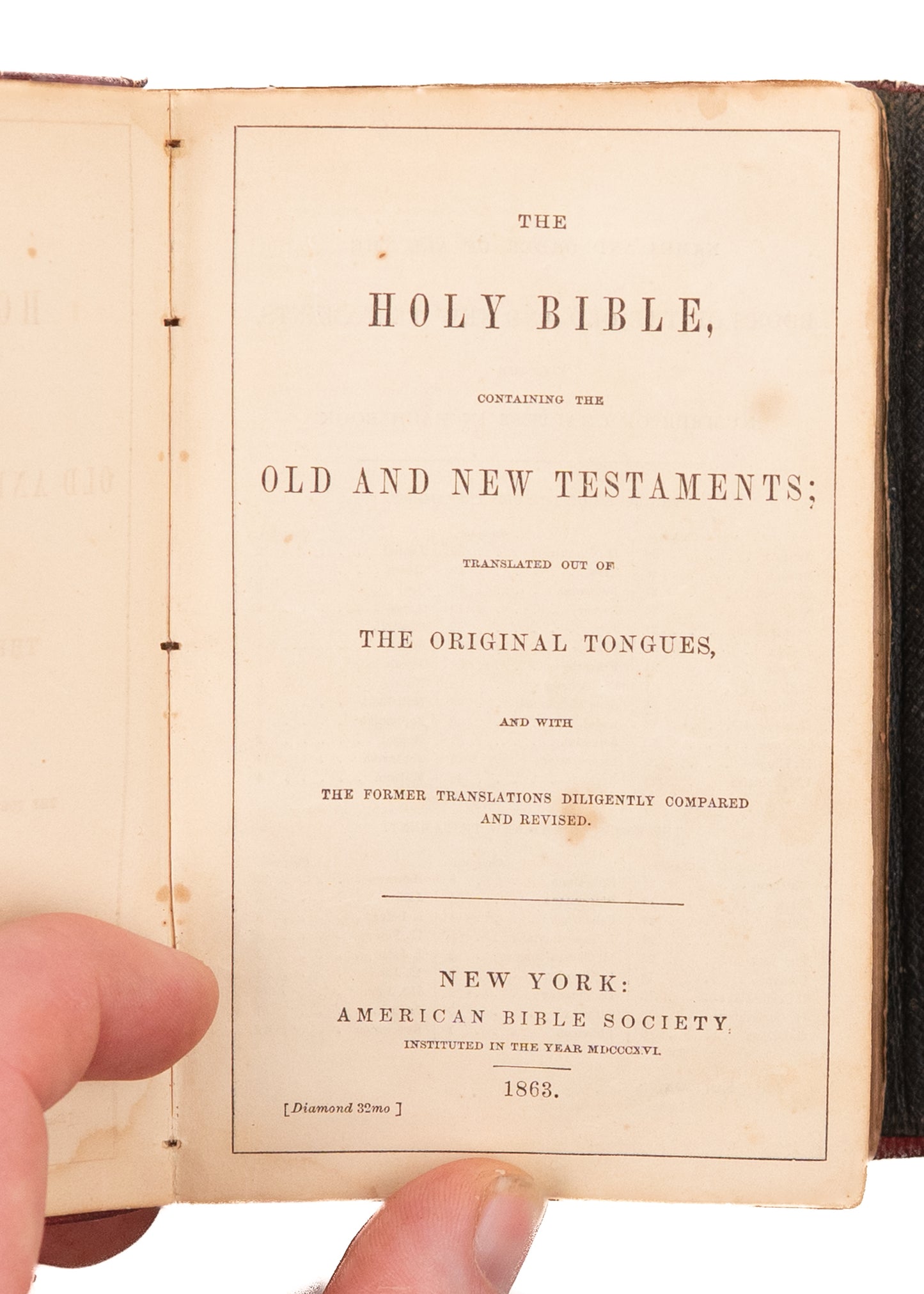 1863 THE HOLY BIBLE. Civil War Period Circuit Rider - Traveler's Bible. Wallet Style Leather.