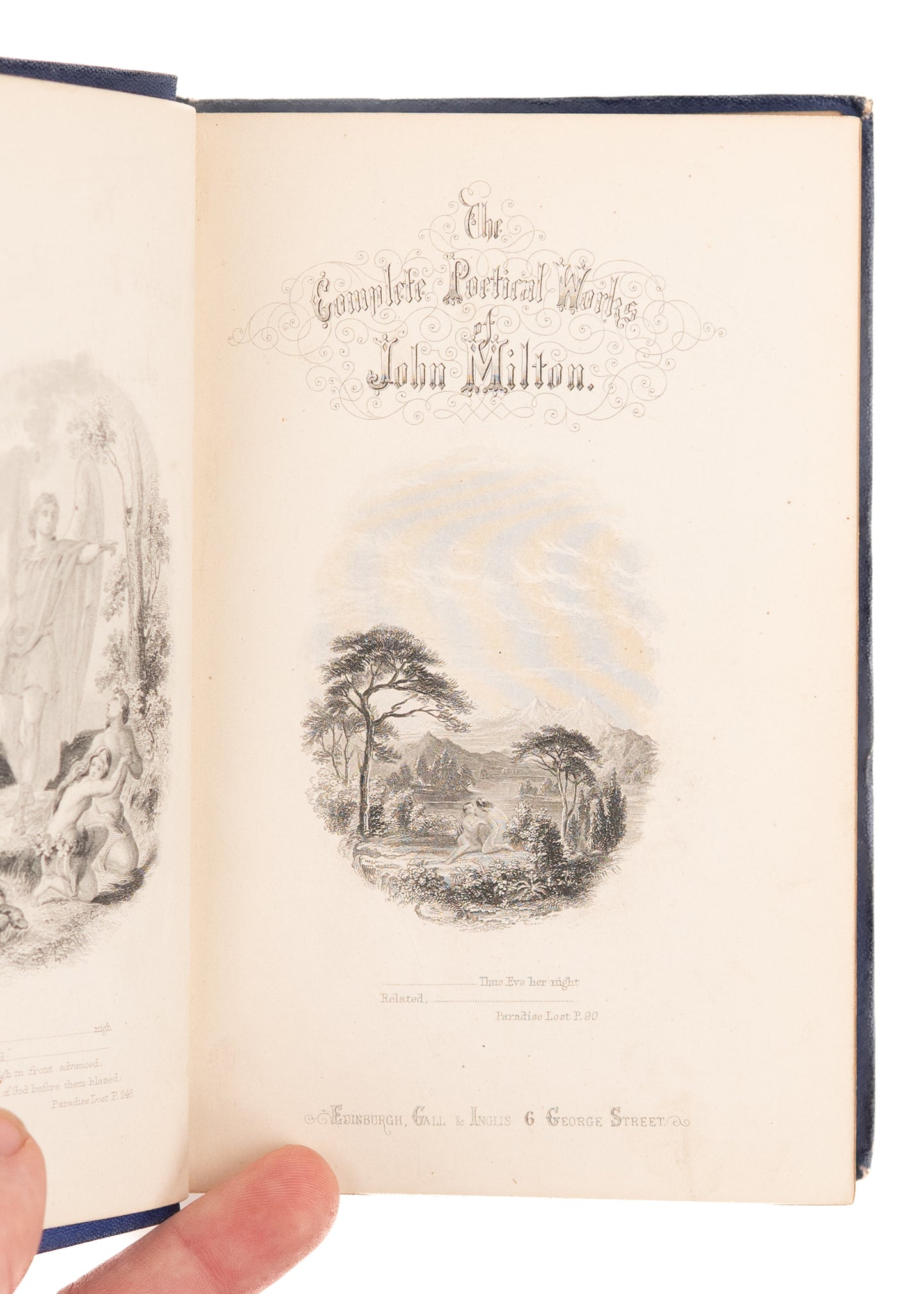 1885 JOHN MILTON. The Complete Poetical Works of John Milton. John Leighton Binding.