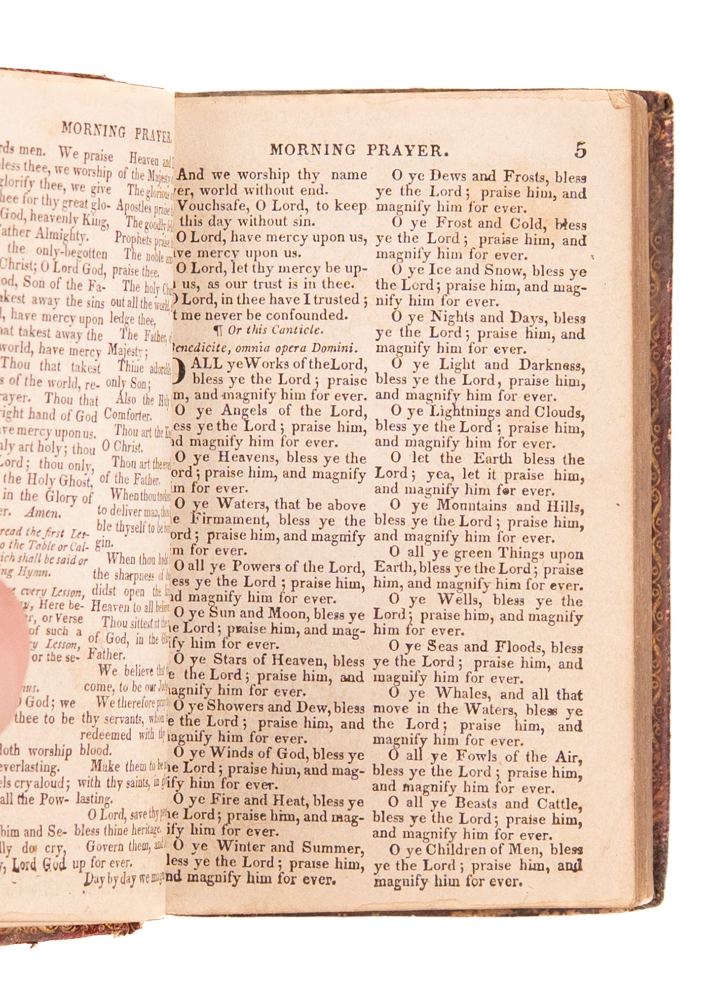 1817 COMMON PRAYER & PSALMS. Fine Early 19th Century in Red Straight Grain Leather.
