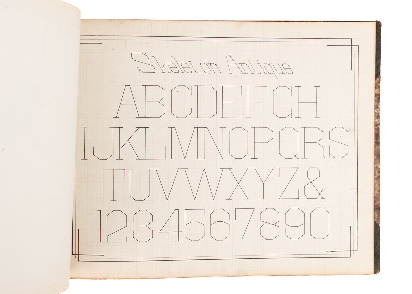 1885 H. L. RONALDS. 26pp MSs Fonts, Types, and Geometrical Drawings from Illinois State University.