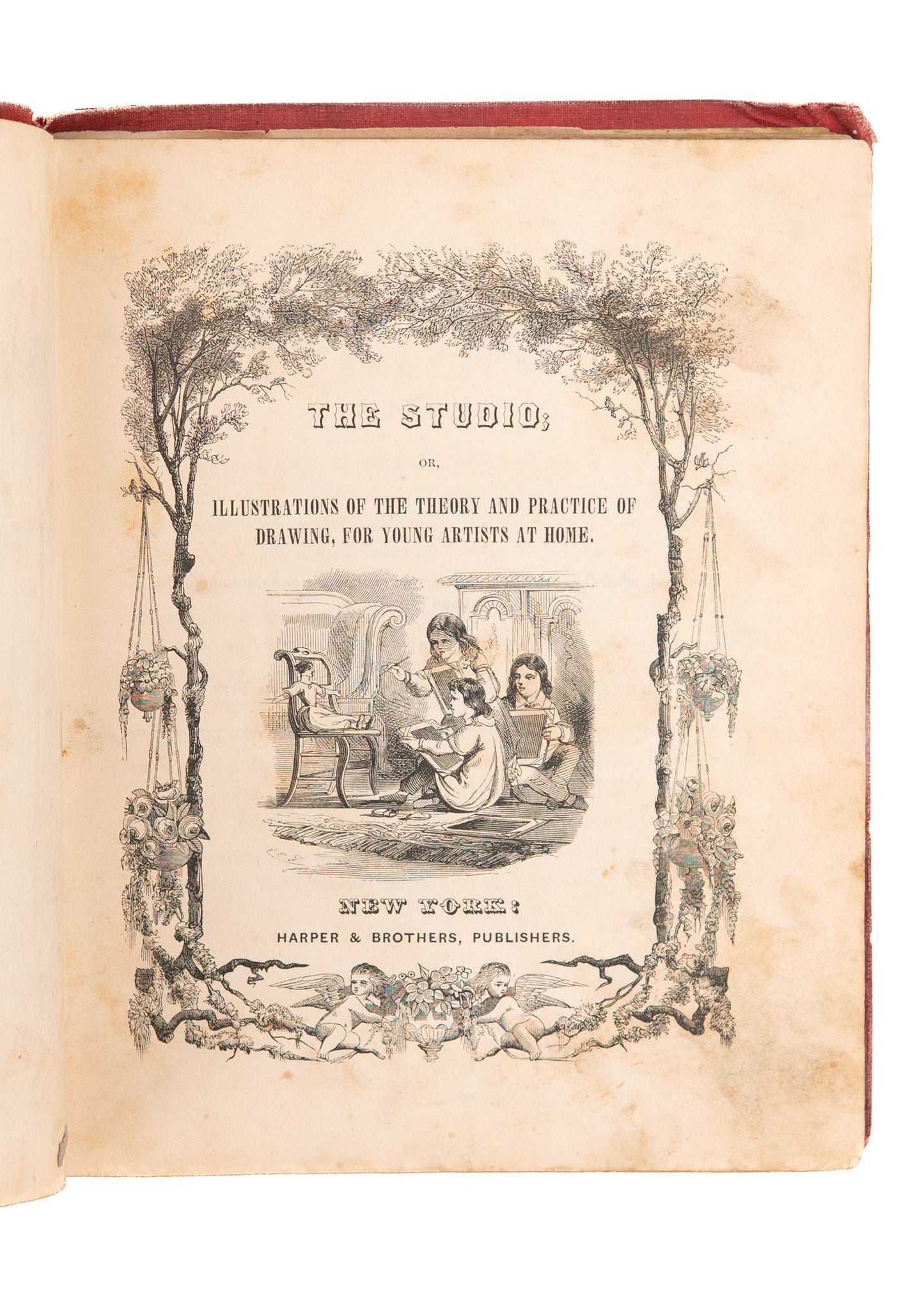 1855 JACOB ABBOT. The Studio. Instruction in Drawing for American Children. Charming.