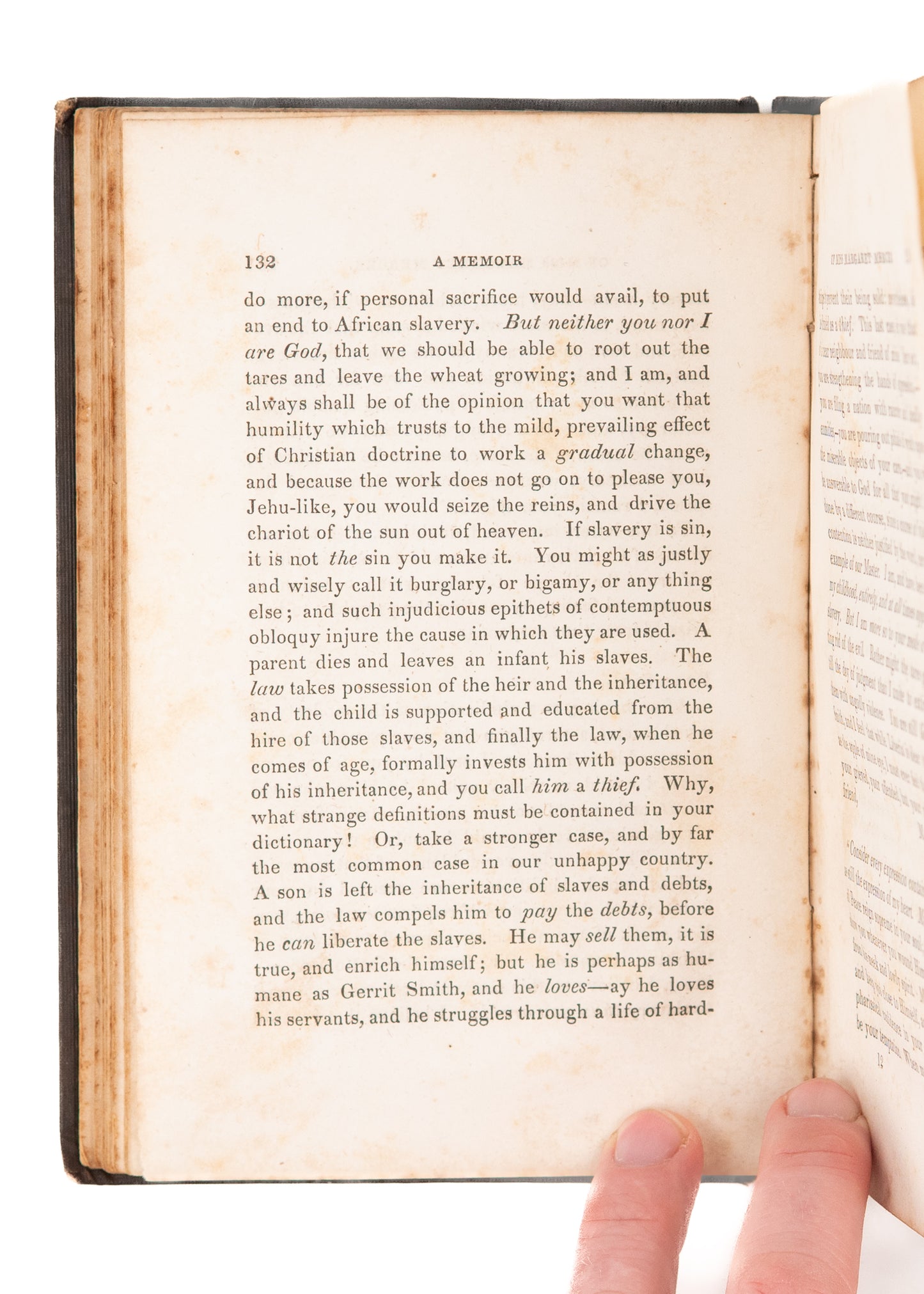 1848 CASPAR MORRIS. Memoir of Abolitionist & Slave Educator, Miss Margaret Mercer.