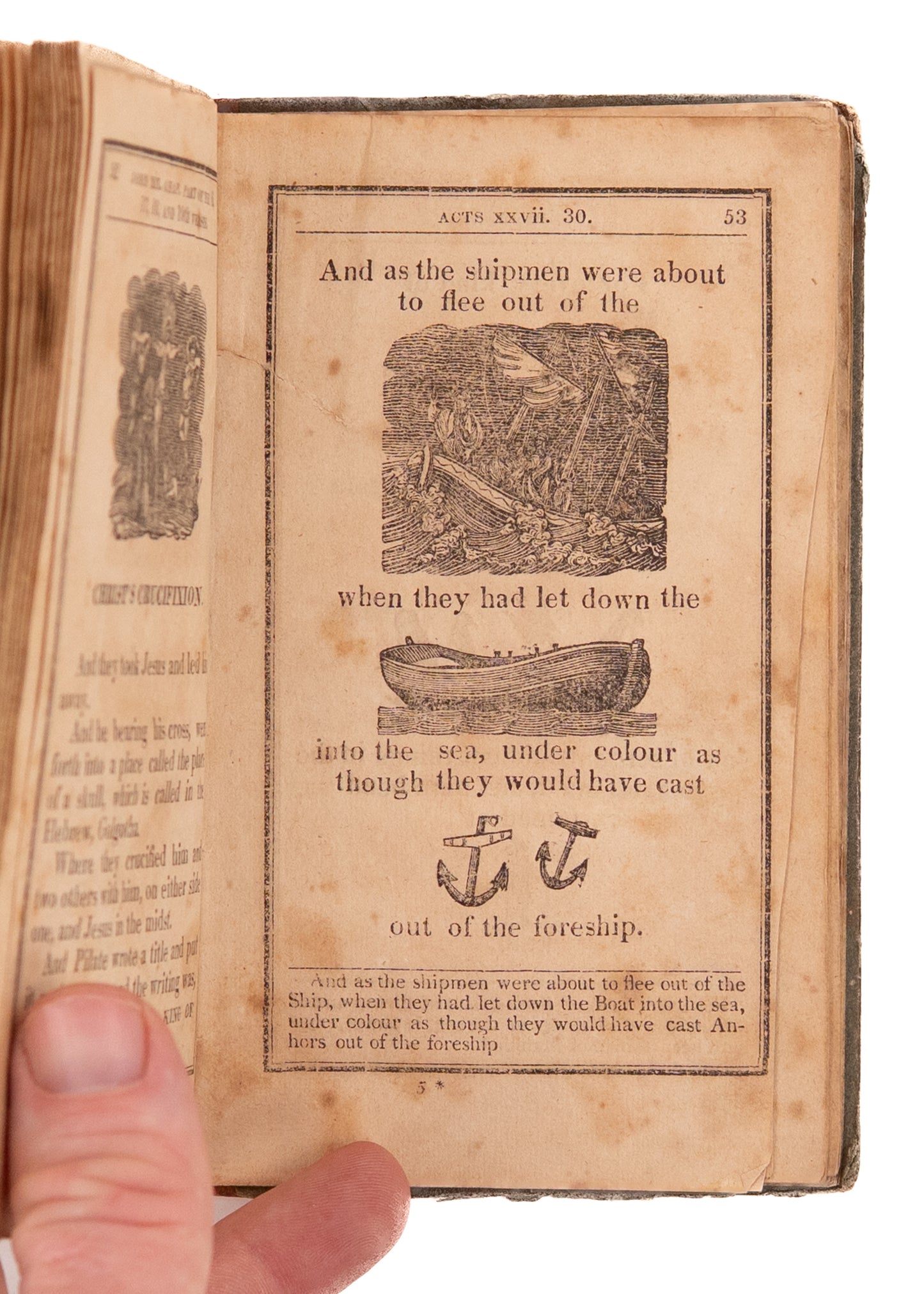 1818 HIEROGLYPHICAL BIBLE. Superb Woodcut American Edition of Bible for the Young.