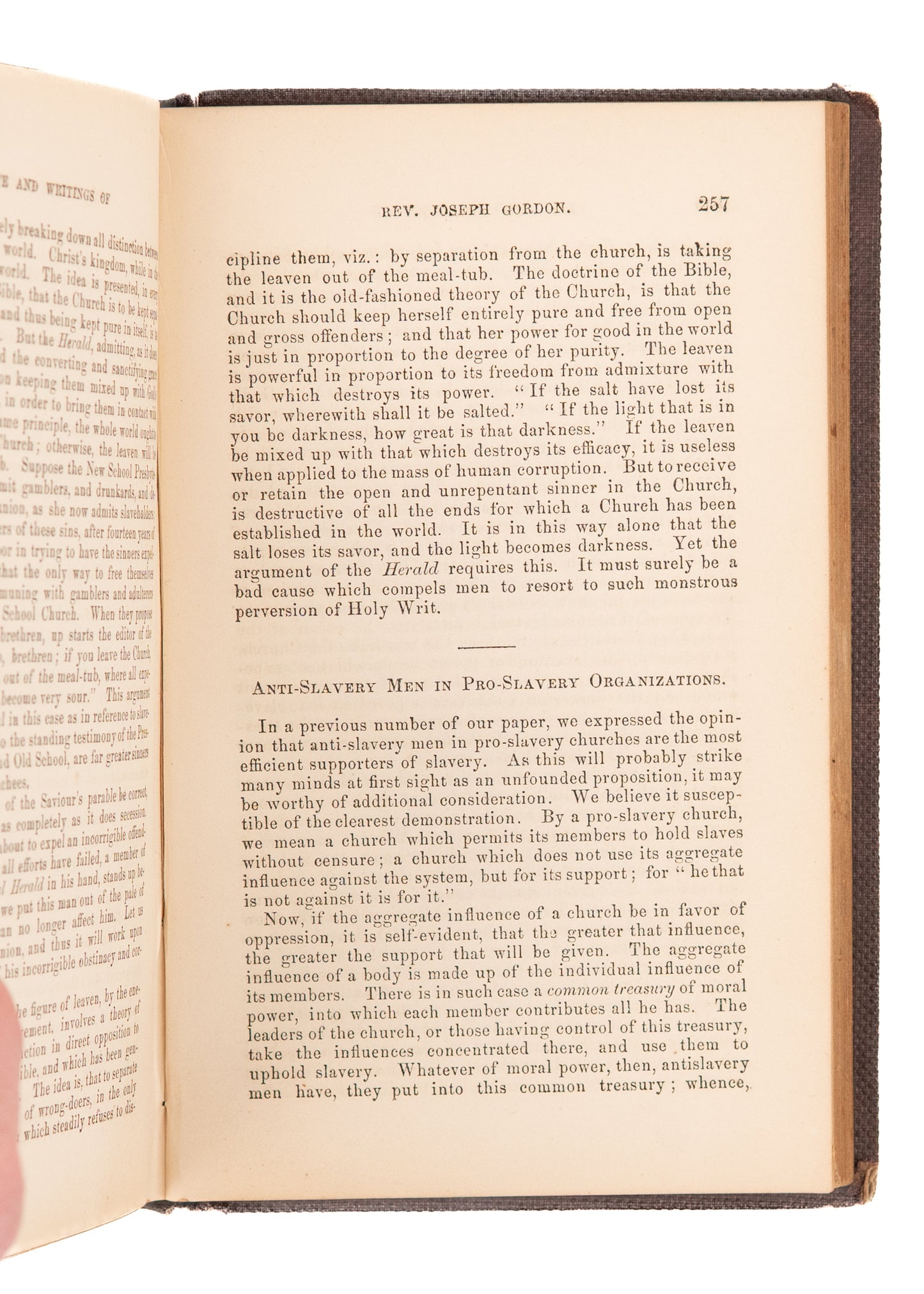 1860 JOSEPH GORDON. The Life and Writings of a Presbyterian among "Colored" Churches.