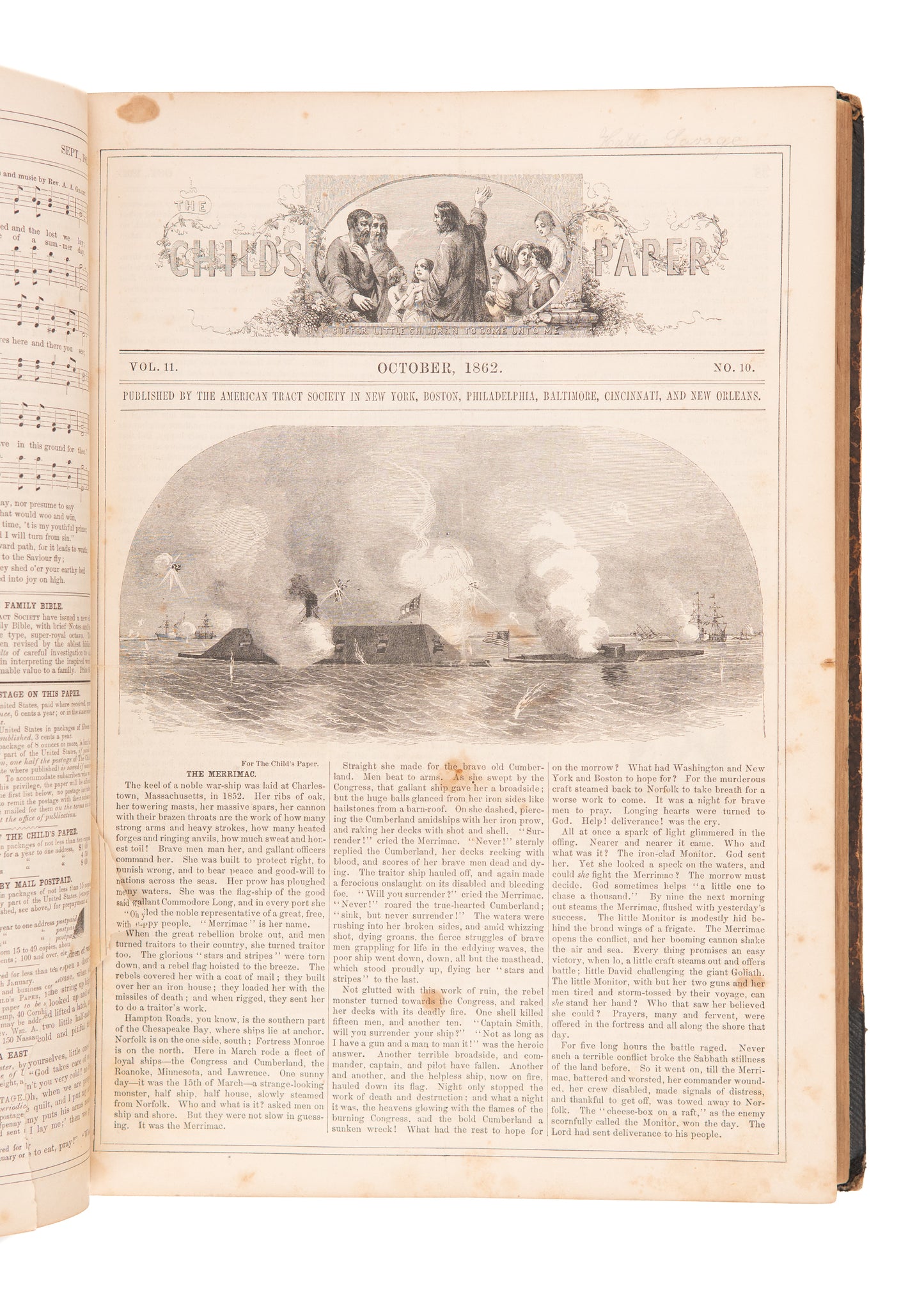 1862-1874 THE CHILD'S PAPER. Twelve Years, Including Civil War, Slavery, Reconstruction, &c.
