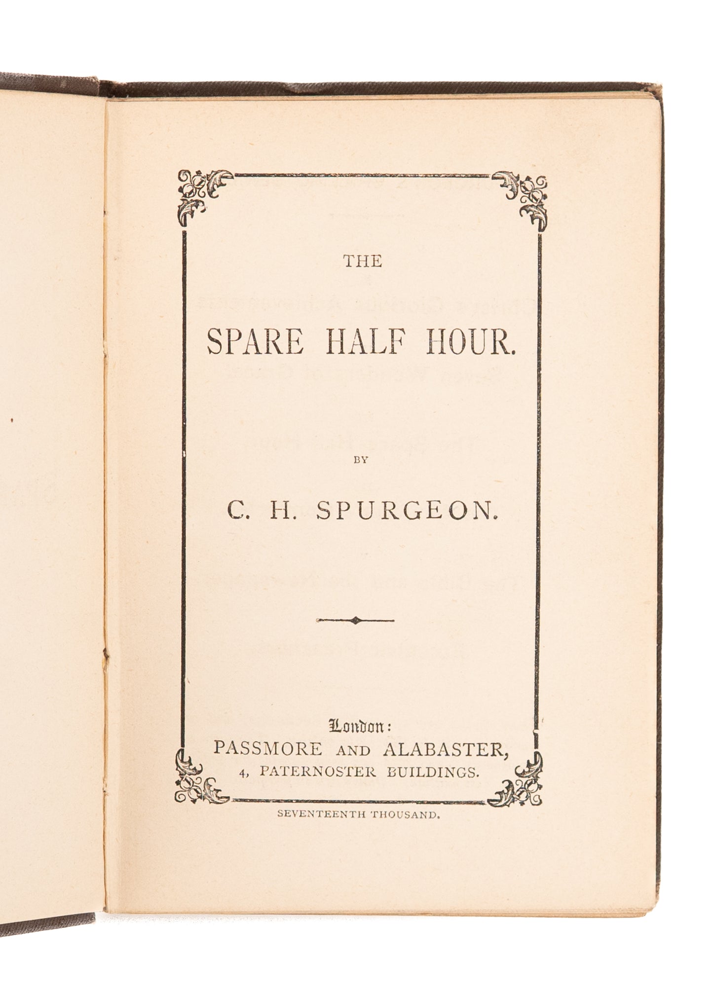 1870's C. H. SPURGEON. The Spare Half Hour. Pocket Book from the Shilling Series.