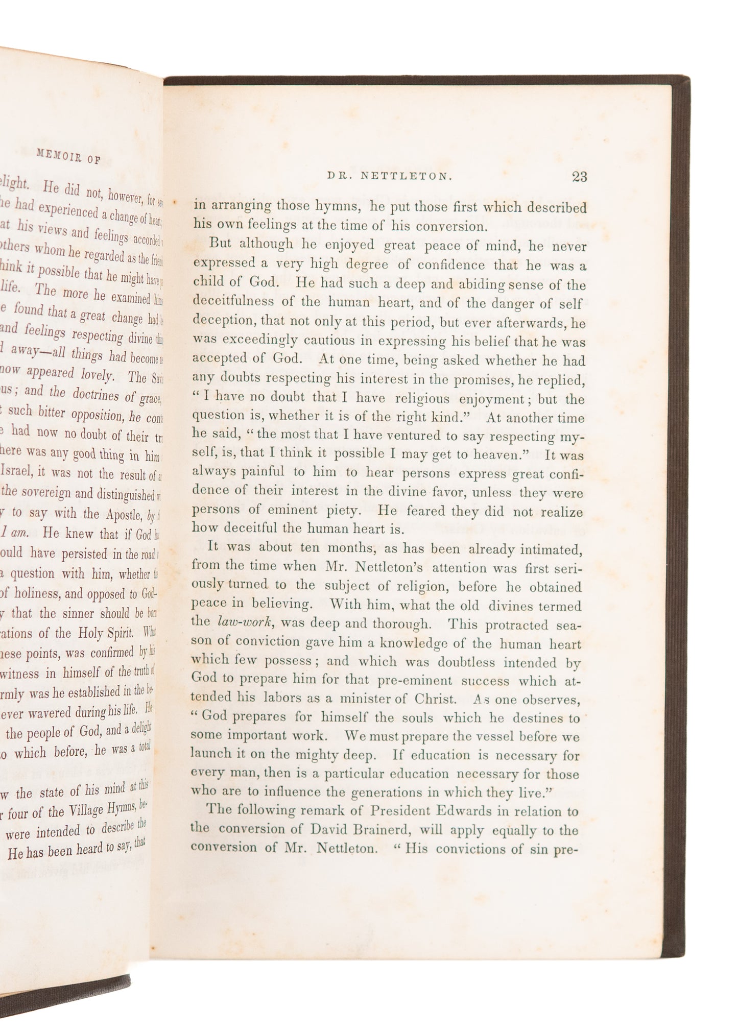 1853 ASAHEL NETTLETON. Early Revival Memoir of Asahel Nettleton - Second Great Awakening.