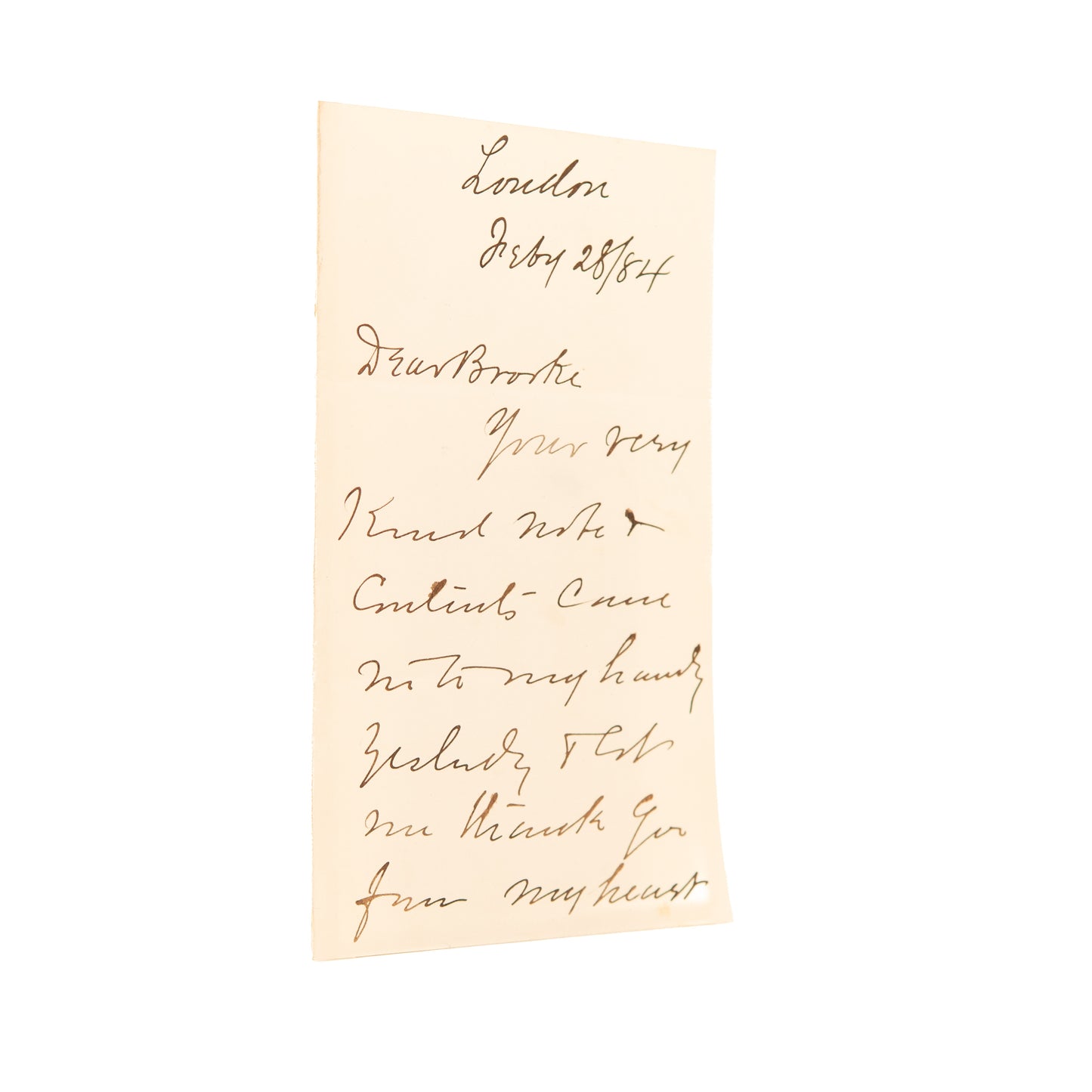1884 D. L. MOODY. Superb Letter from D. L. Moody to Hubert Brooke during 1884 London Revival