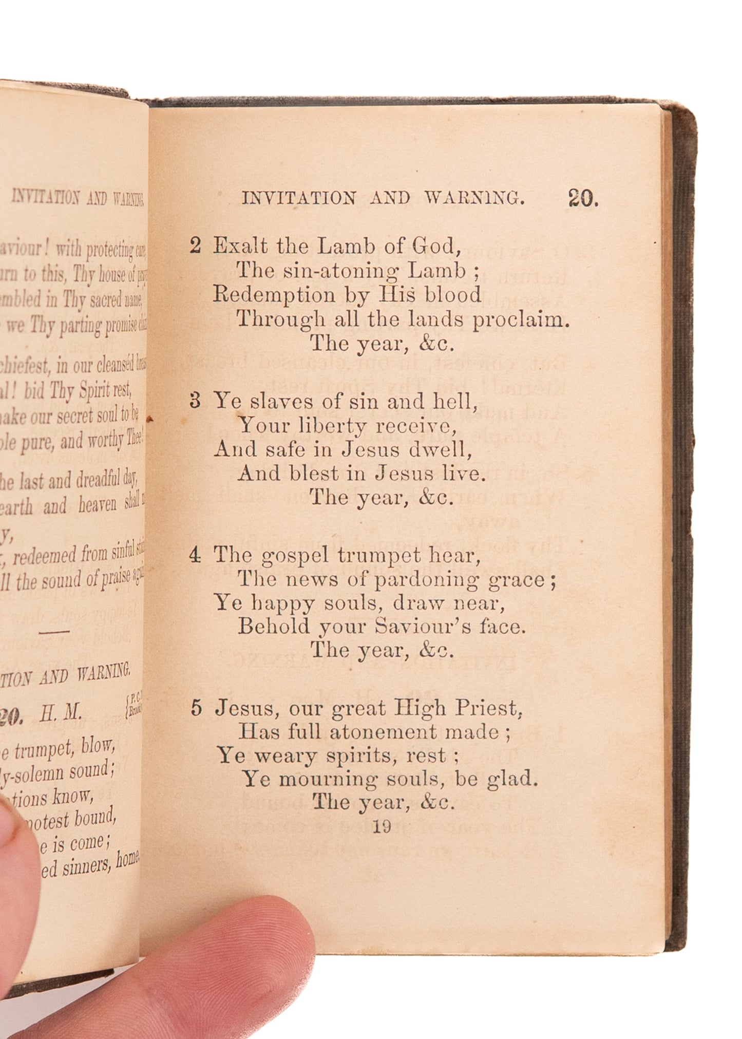 1858 HENRY WARD BEECHER. Revival Hymns. Fulton Street - Boston Prayer Revival Hymnal.