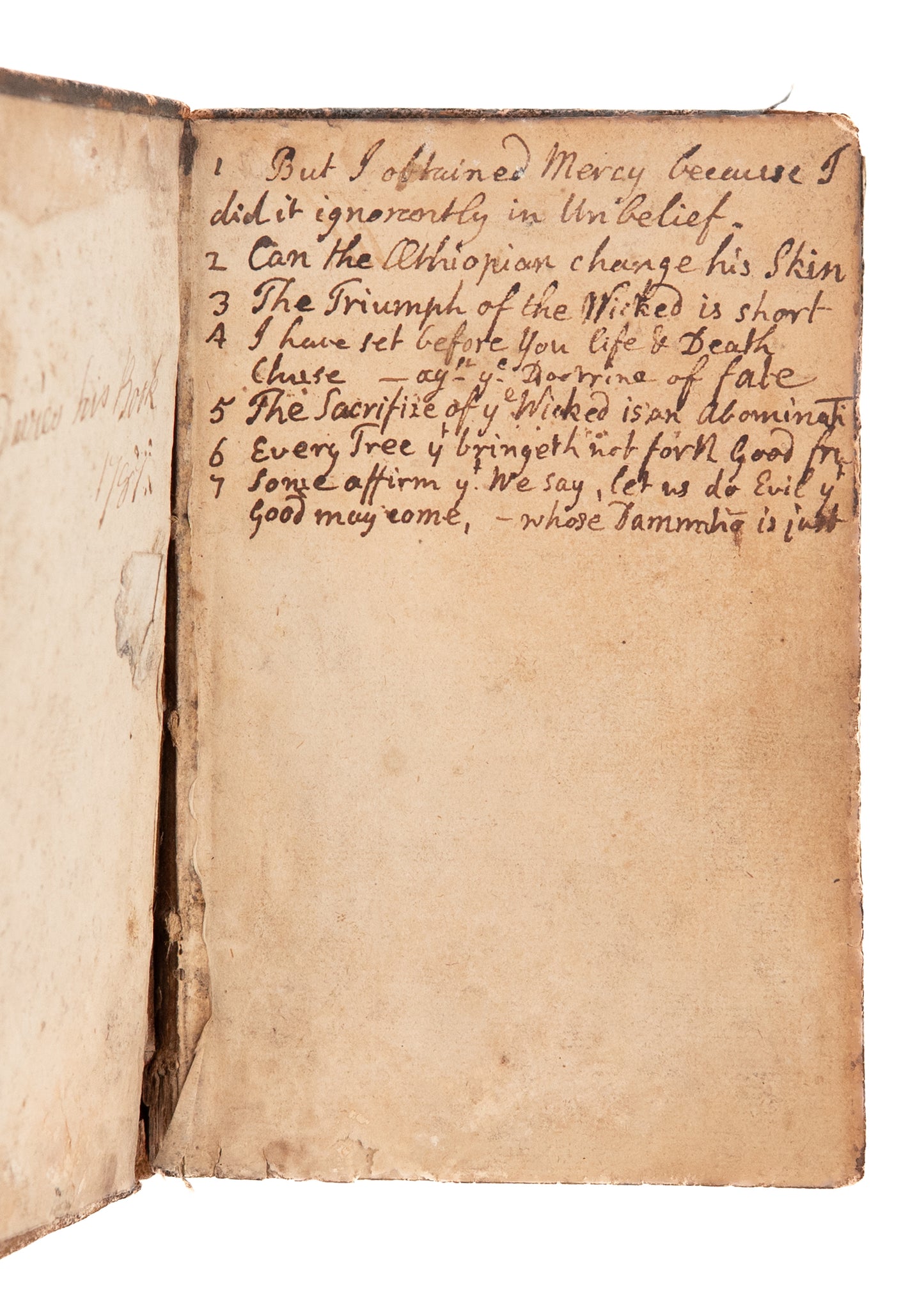 1787 WELSH GREAT AWAKENING. 266pp MSs Sermons on Devil's Devices - Great Awakening, Methodist, &c.