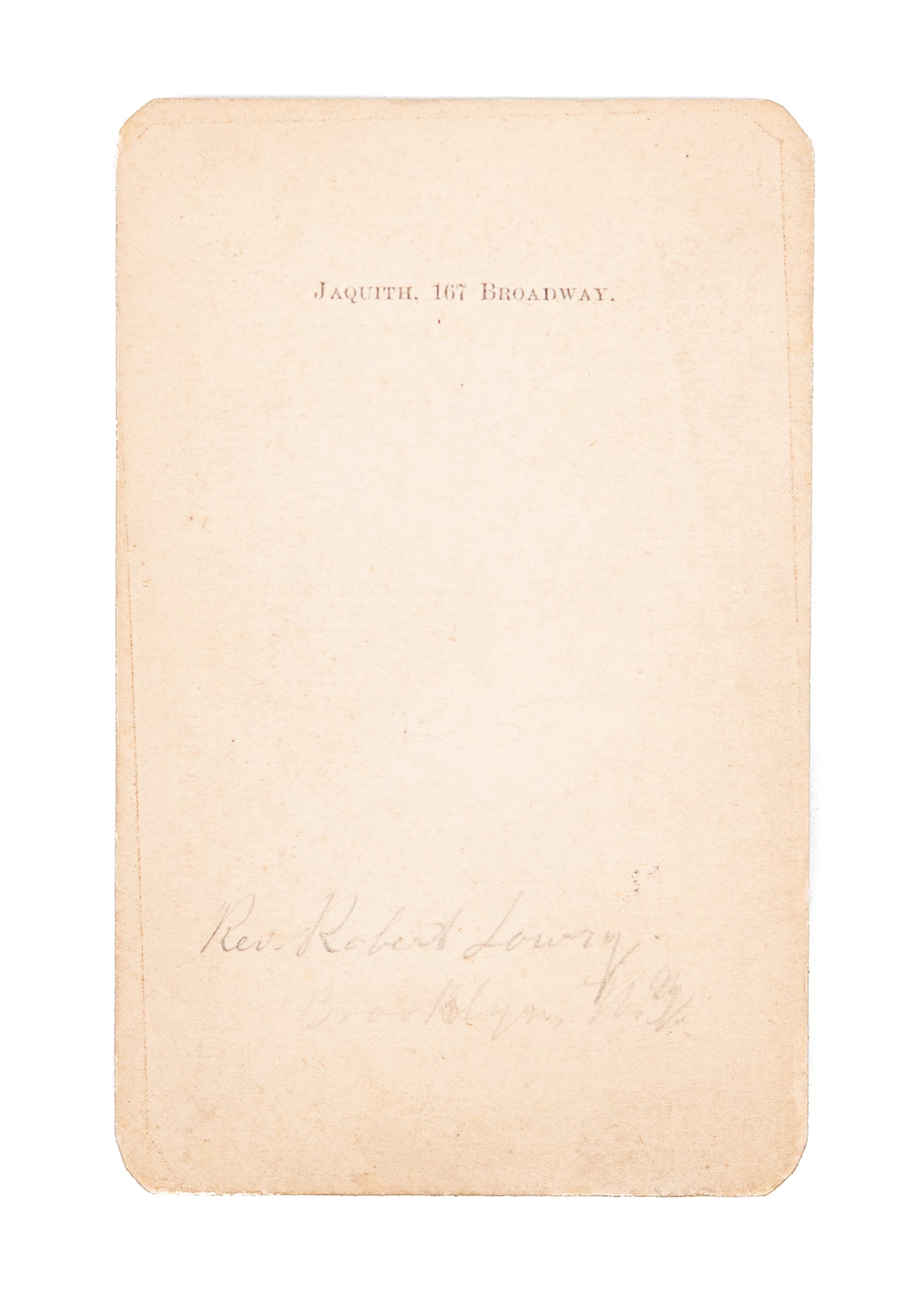 1875 ROBERT LOWRY. Rare Carte de Visite of "Nothing but the Blood" Hymn Composer.