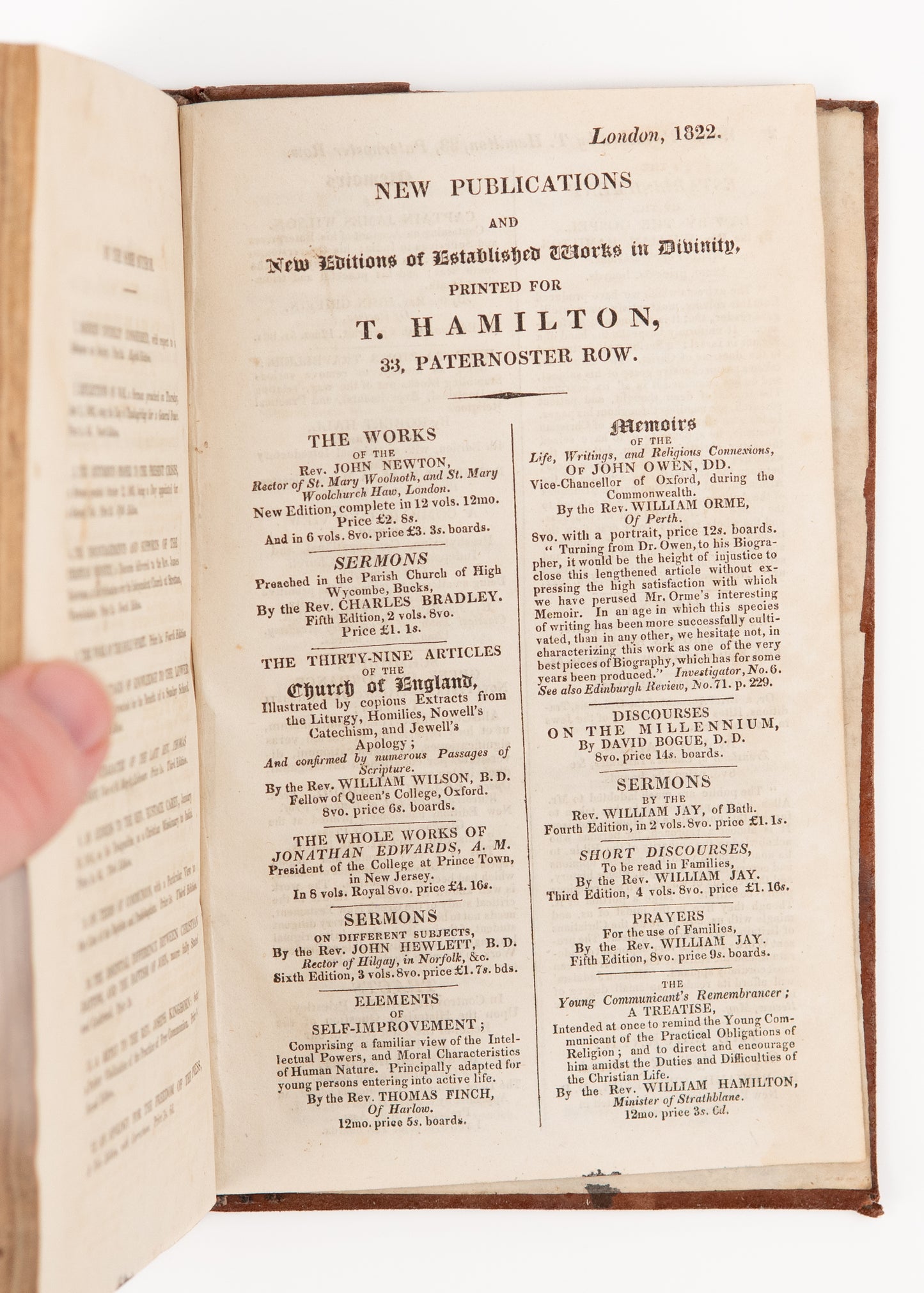 1822 ROBERT HALL. Sammelband of Rare Baptist Sermons. Holy Spirit, War, Educating the Poor, etc.,