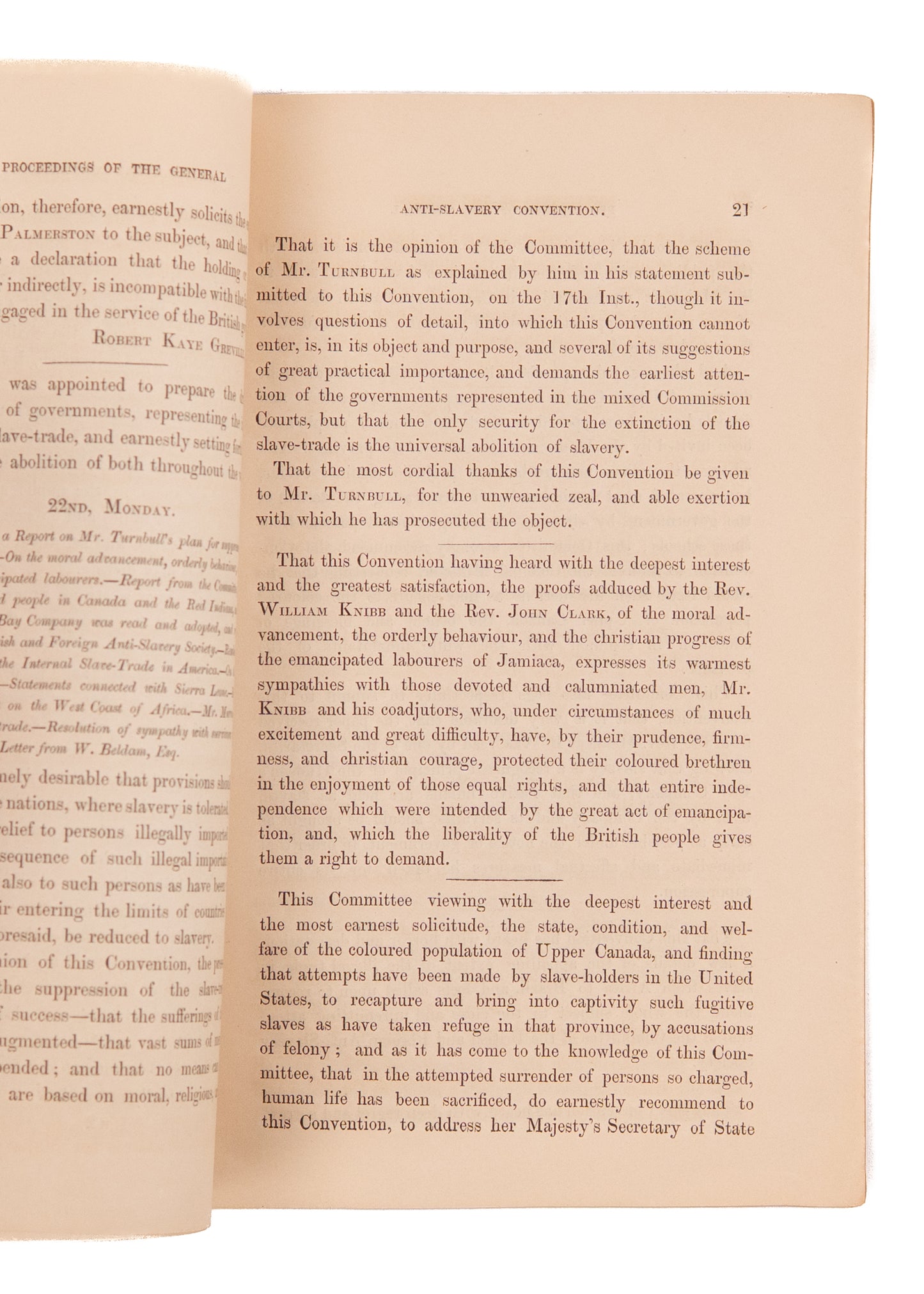 1840 WORLD ANTI-SLAVERY CONVENTION. Minutes of the First World-Anti-Slavery Convention. Excellent.