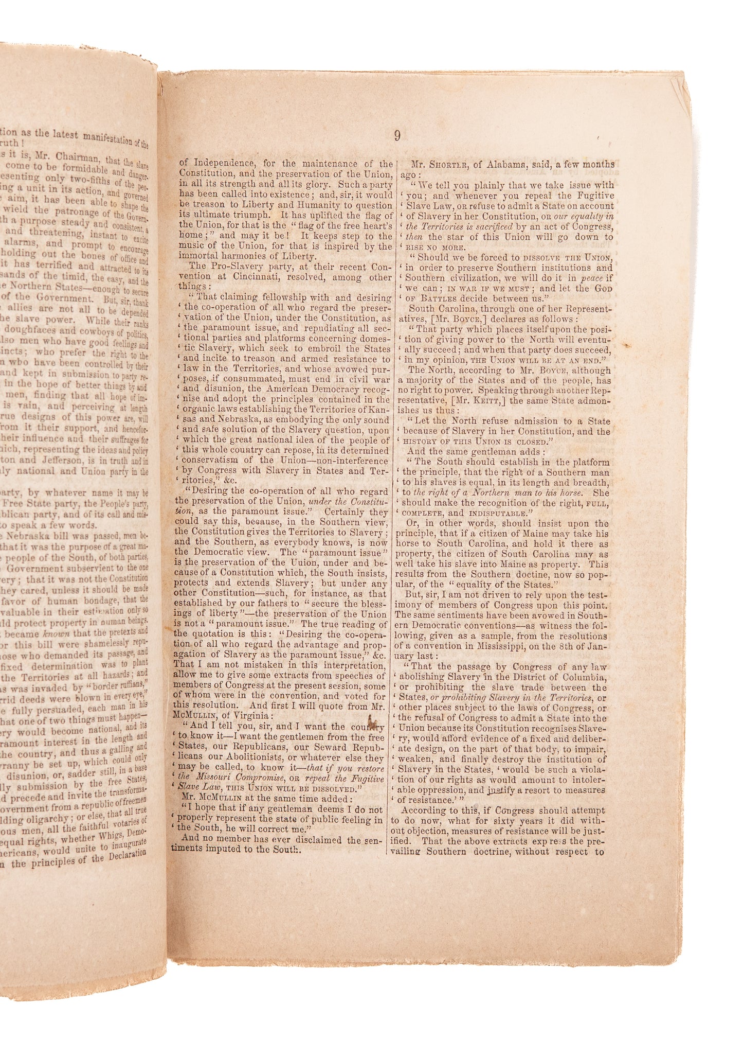 1856 ISRAEL WASHBURN. Rare on Republican View of Slavery & Country by Founding Member of the Party.