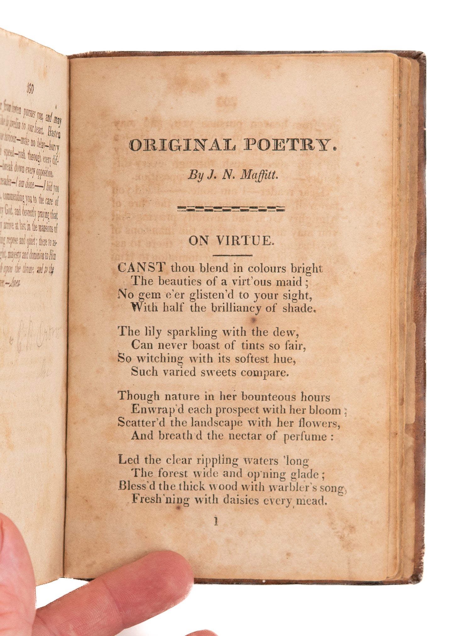 1821 JOHN N. MAFFITT. Tears of Contrition. Radical Controversial Irish-American Methodist.