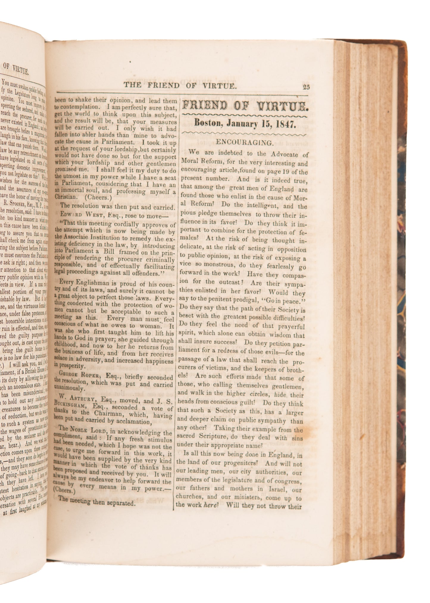 1841 FRIEND OF VIRTUE. Rare Early Anti-Prostitution & Human Trafficking Periodical. Moral Reform Society.