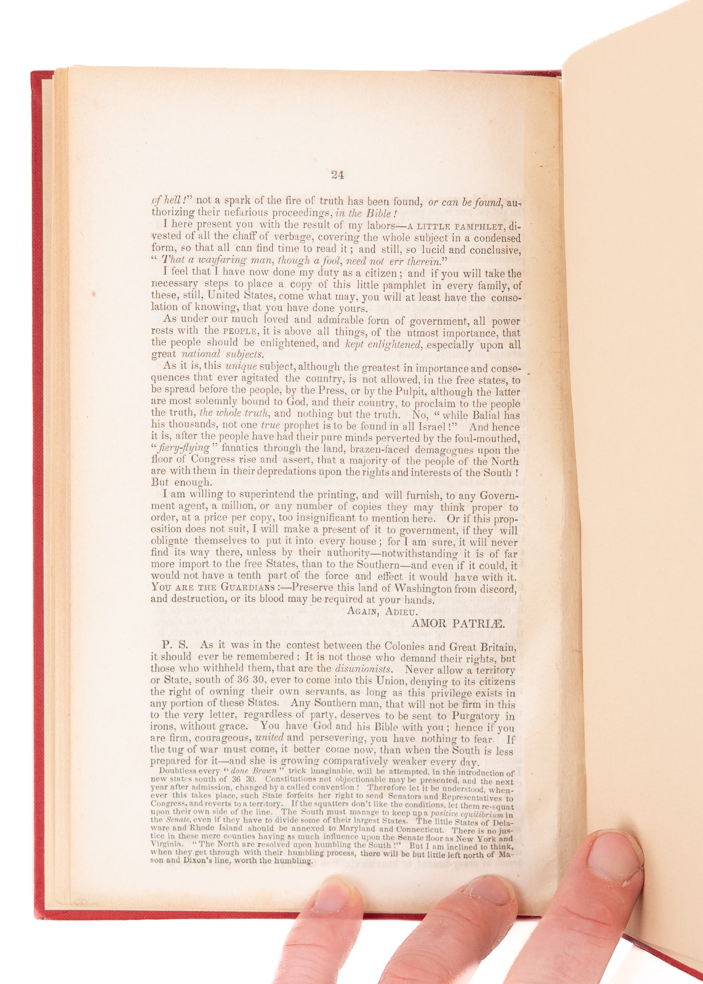 1850 AMOR PATRIAE. The Blasphemy of Abolitionism Exposed. Letters to President Polk. Rare!